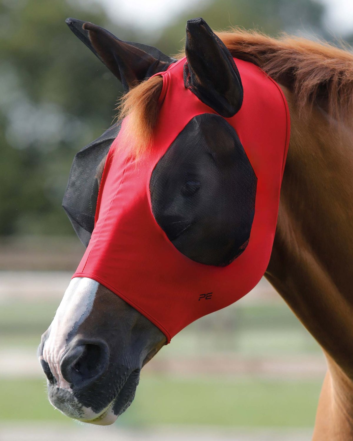 Premier Equine Comfort Tech Lycra Fly Mask Red