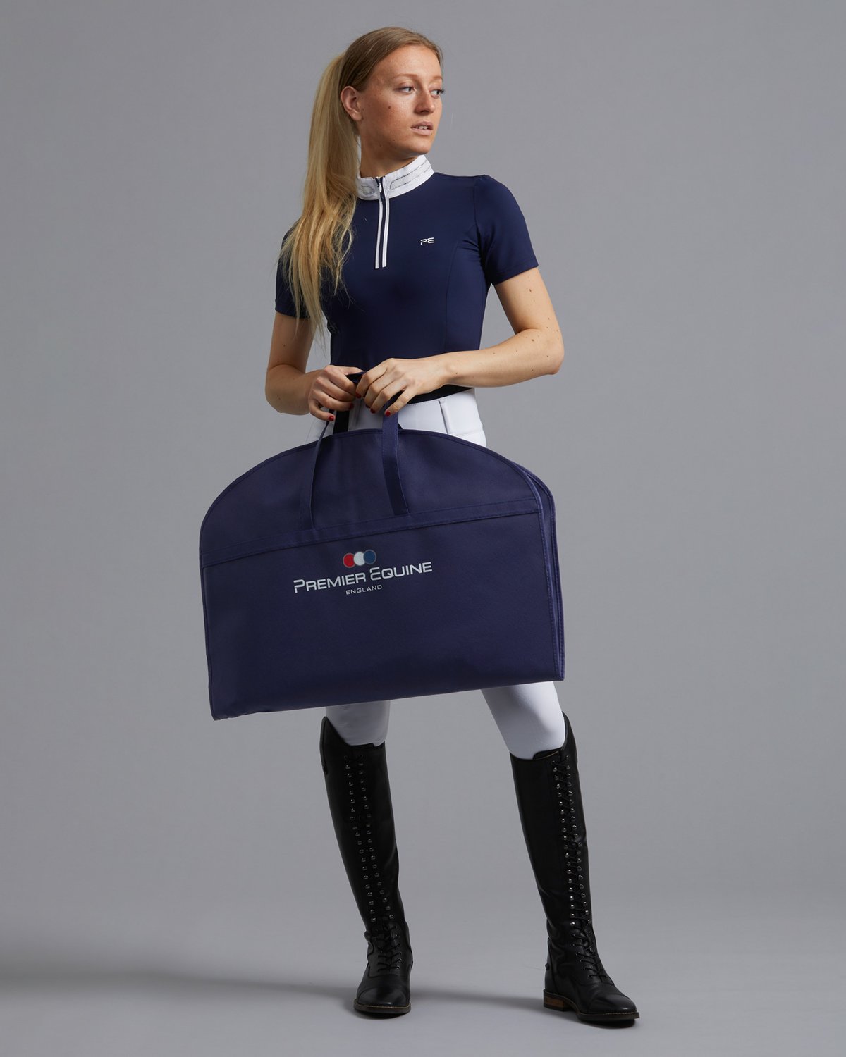 Premier Equine Show Jacket Garment Bag Navy: Equestrian Clothing Storage - Equiflair