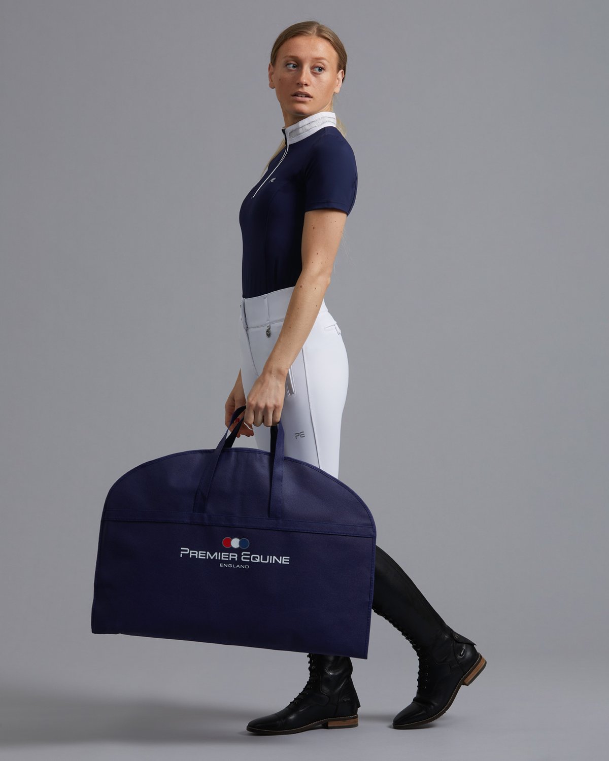 Premier Equine Show Jacket Garment Bag Navy - Equestrian Apparel Storage