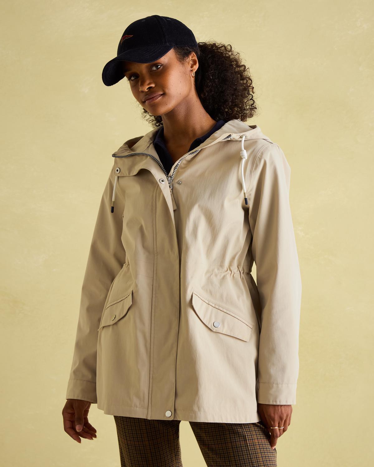 Joules Portwell Waterproof Raincoat With Hood Neutral