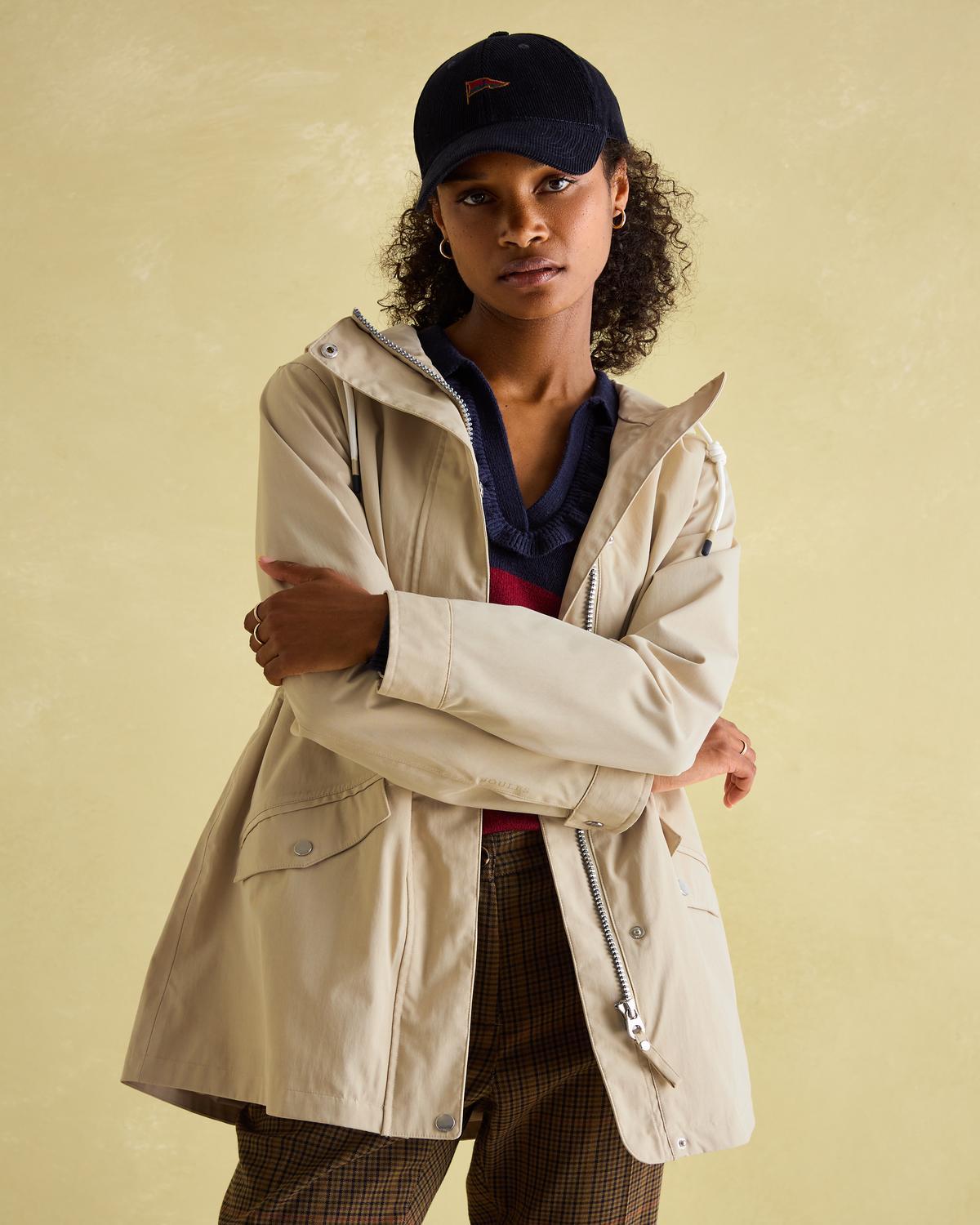 Joules Portwell Waterproof Raincoat With Hood Neutral