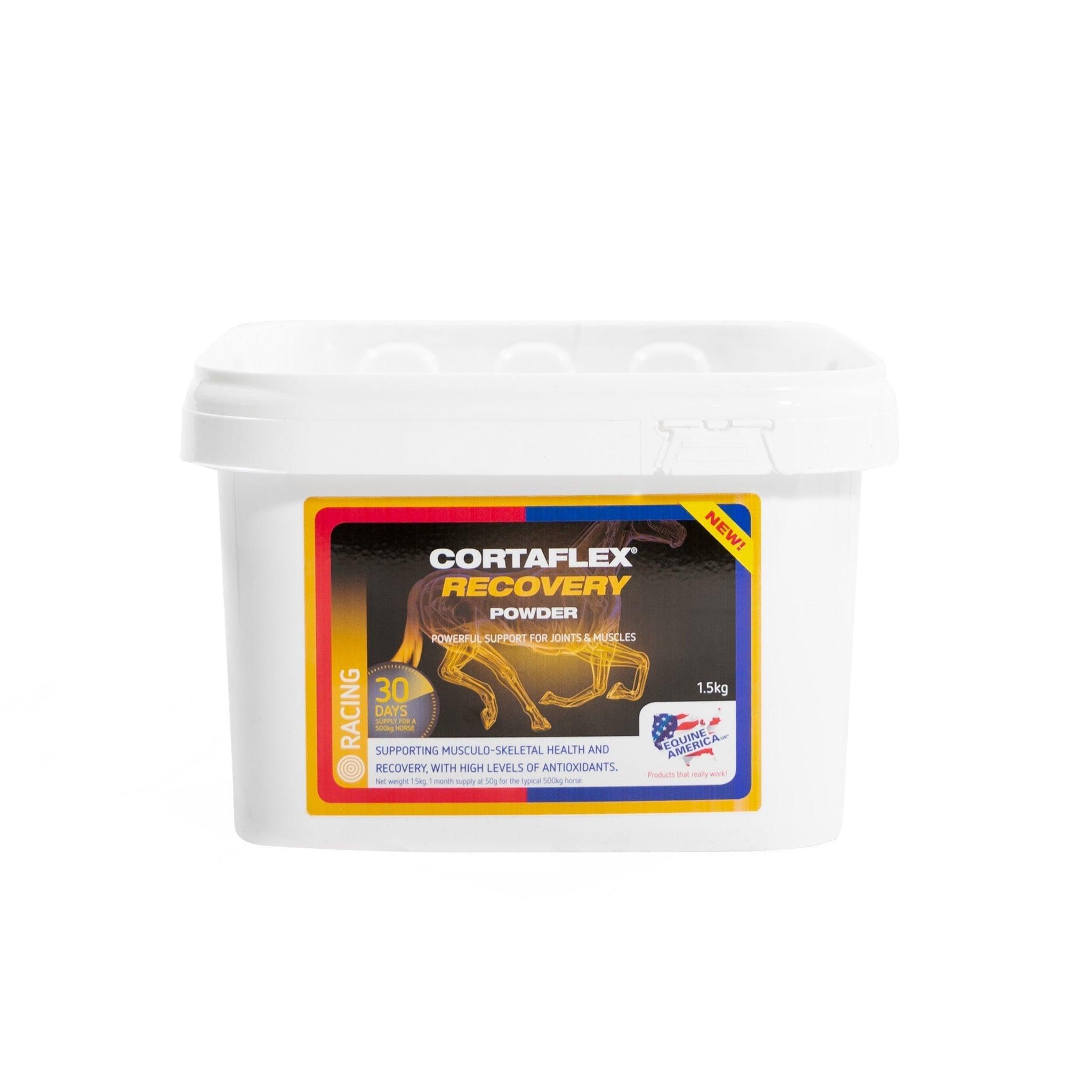 Equine America Cortaflex Recovery Powder for horse joint & muscle support, 1.5kg tub