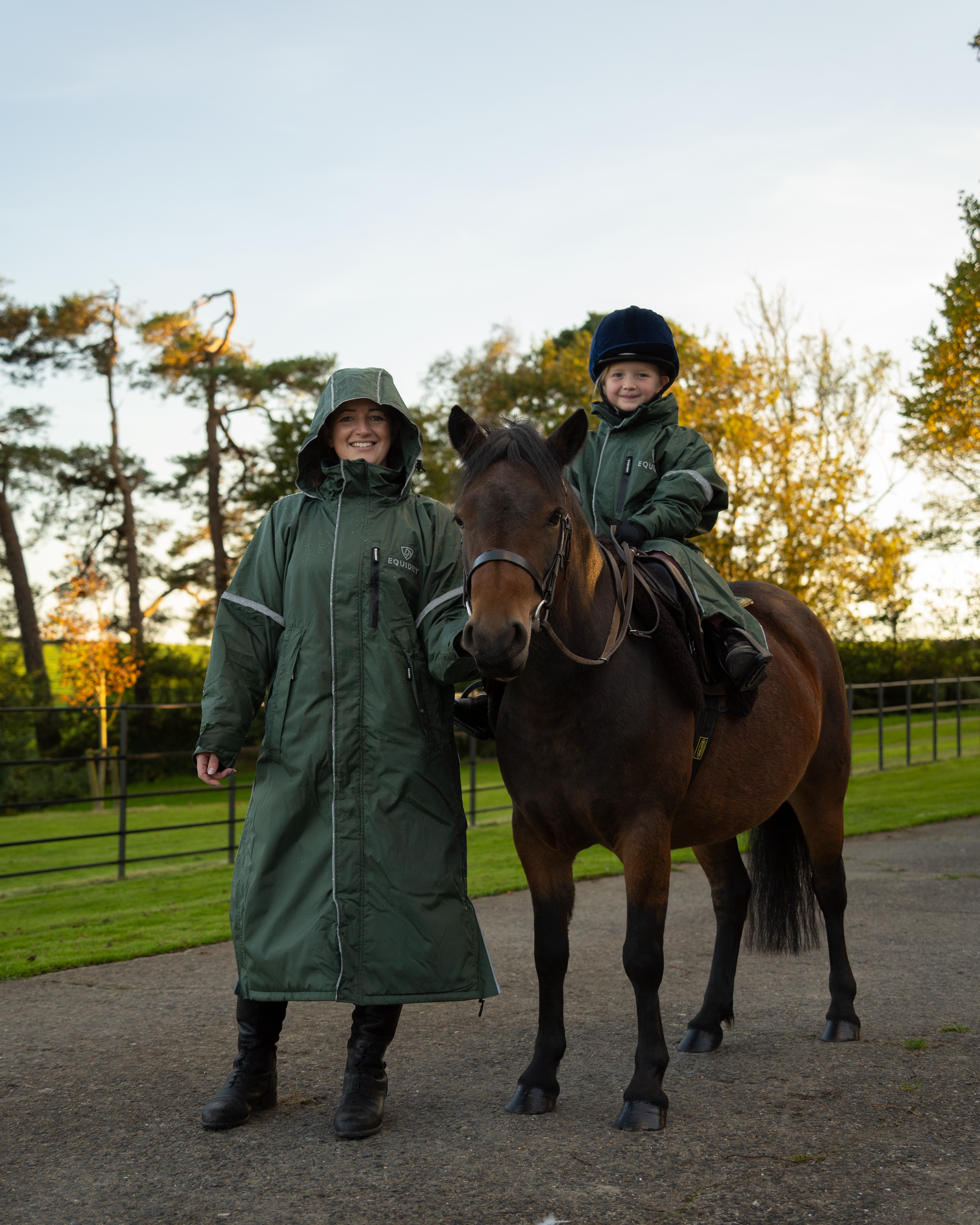 EQUIDRY Evolution Women's Thin Fleece Reflective Black Forest Green