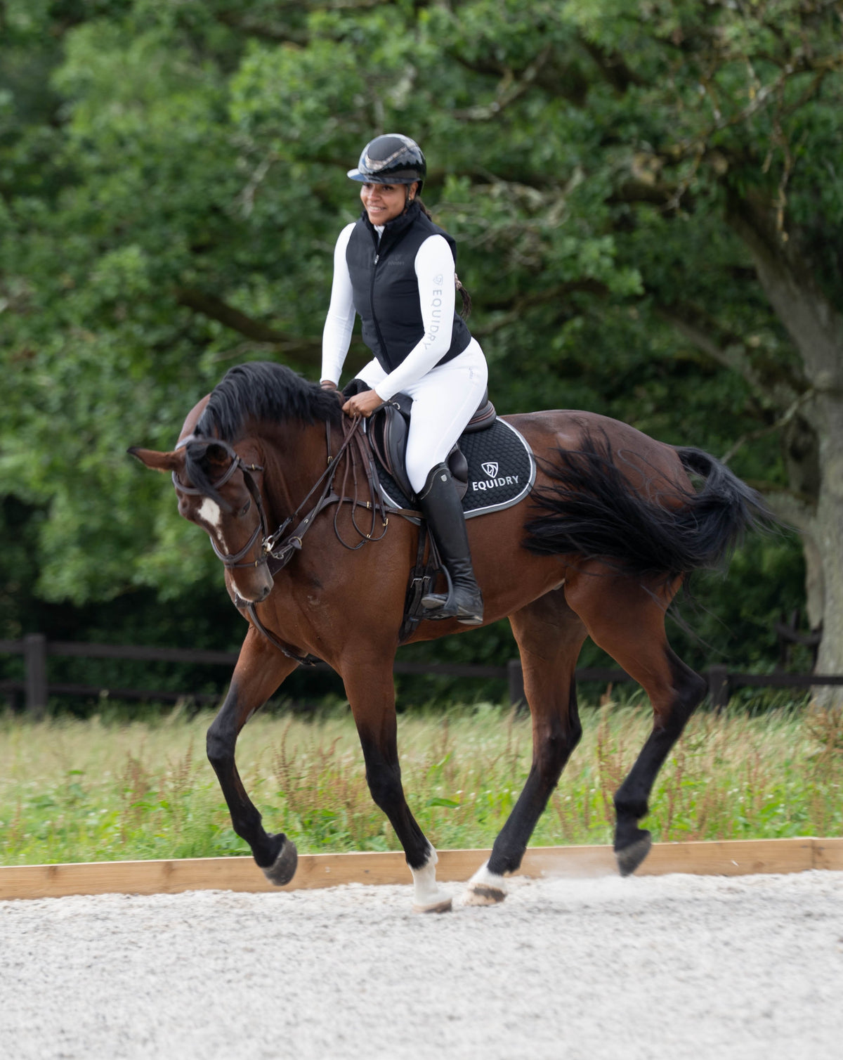 EQUIDRY Torrent Padded Gilet Black - Woman horse riding vest