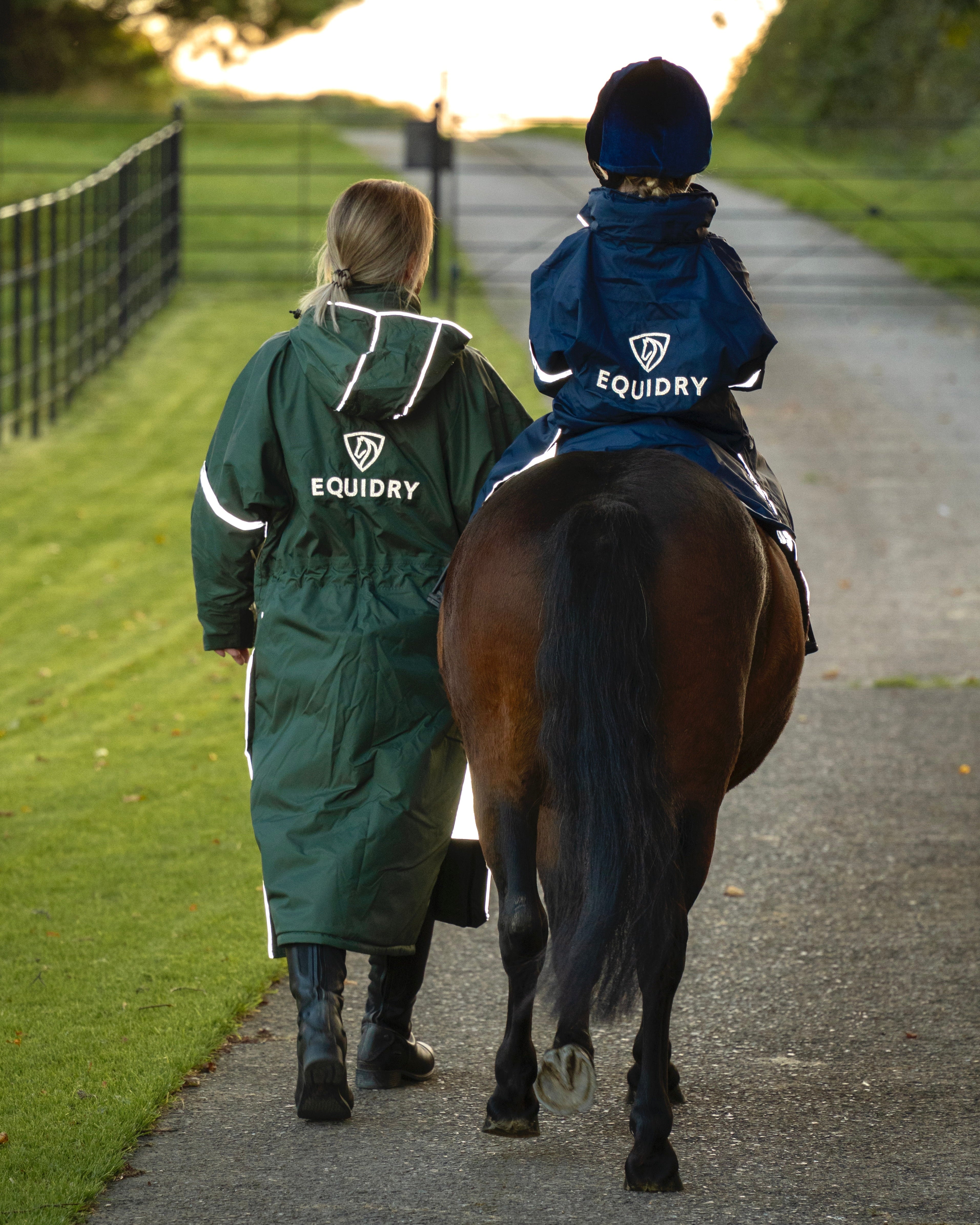 EQUIDRY Evolution Women's Thin Fleece Reflective Black Forest Green