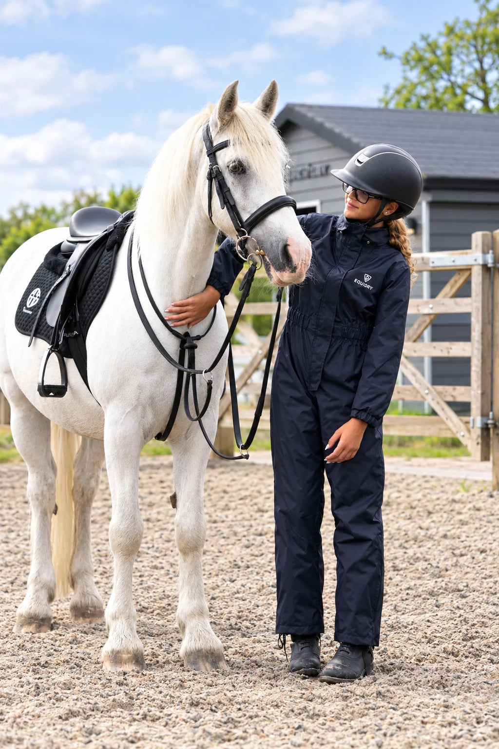 EQUIDRY Children's All-In-One Jumpsuit Navy
