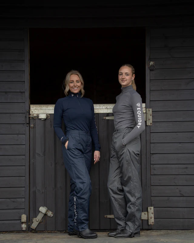 EQUIDRY Waterproof Trousers Fleece Lined Women's Navy