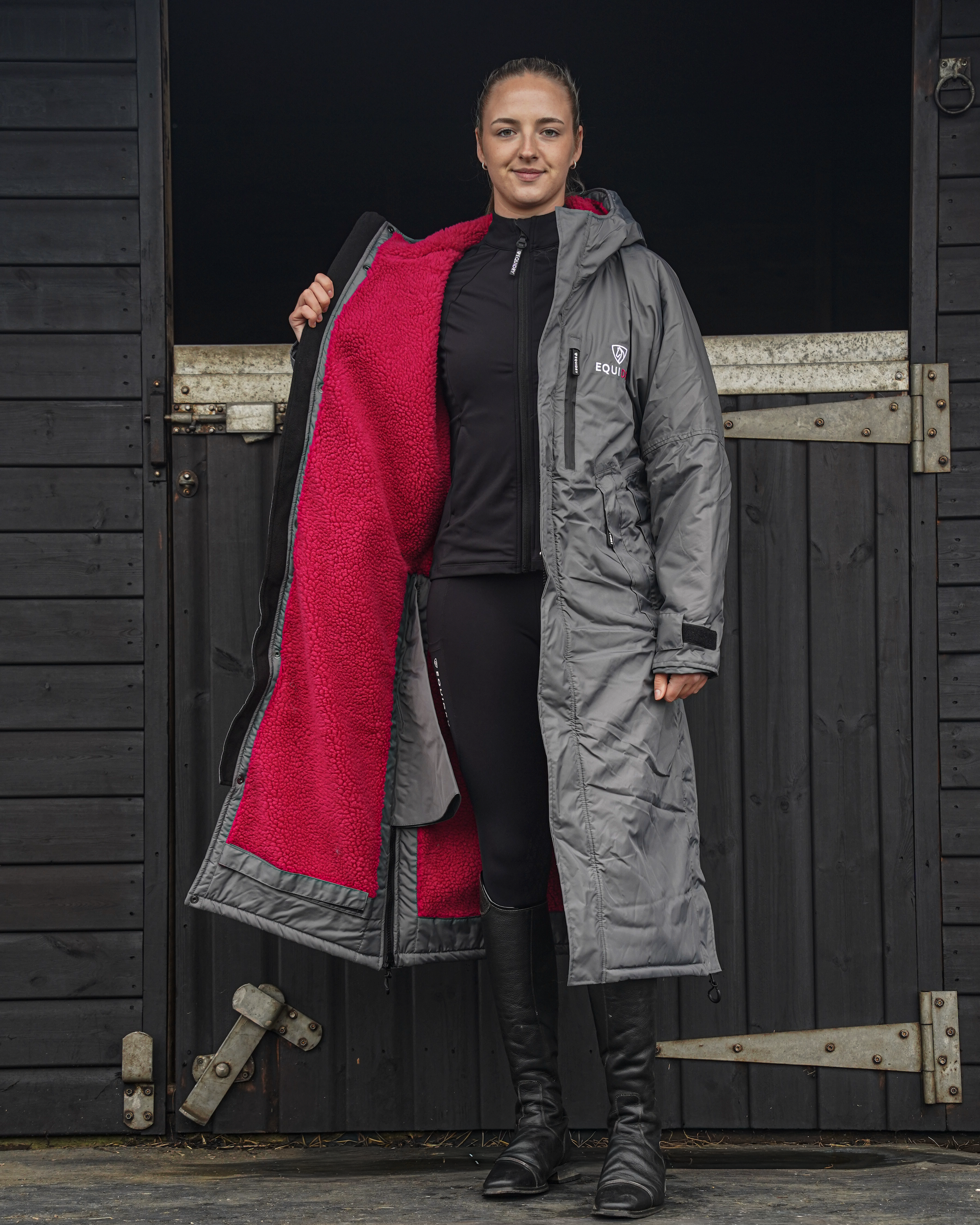 EQUIDRY Evolution Women's Thick Fleece Grey/Peacock Pink