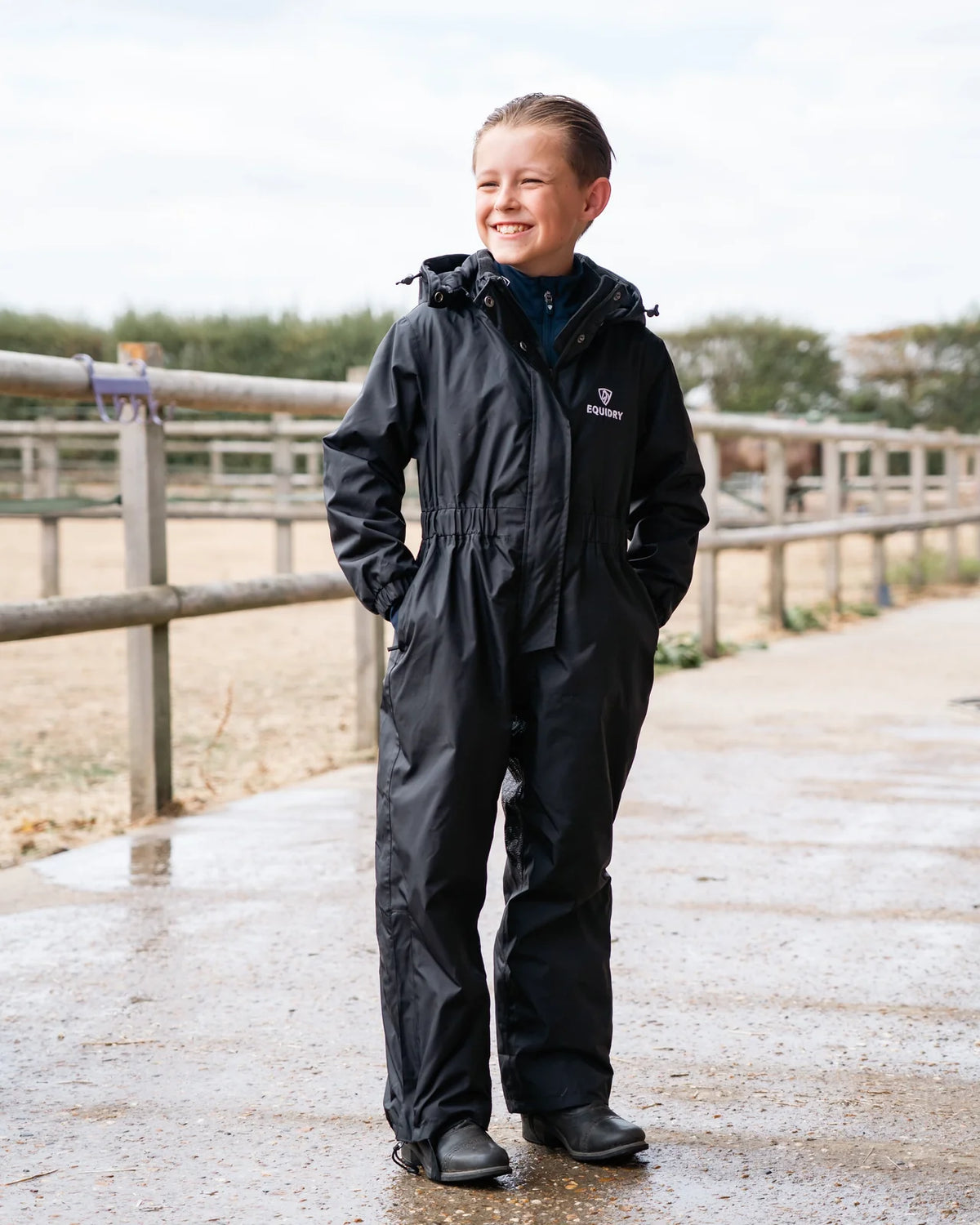 EQUIDRY Children's All-In-One Jumpsuit Black