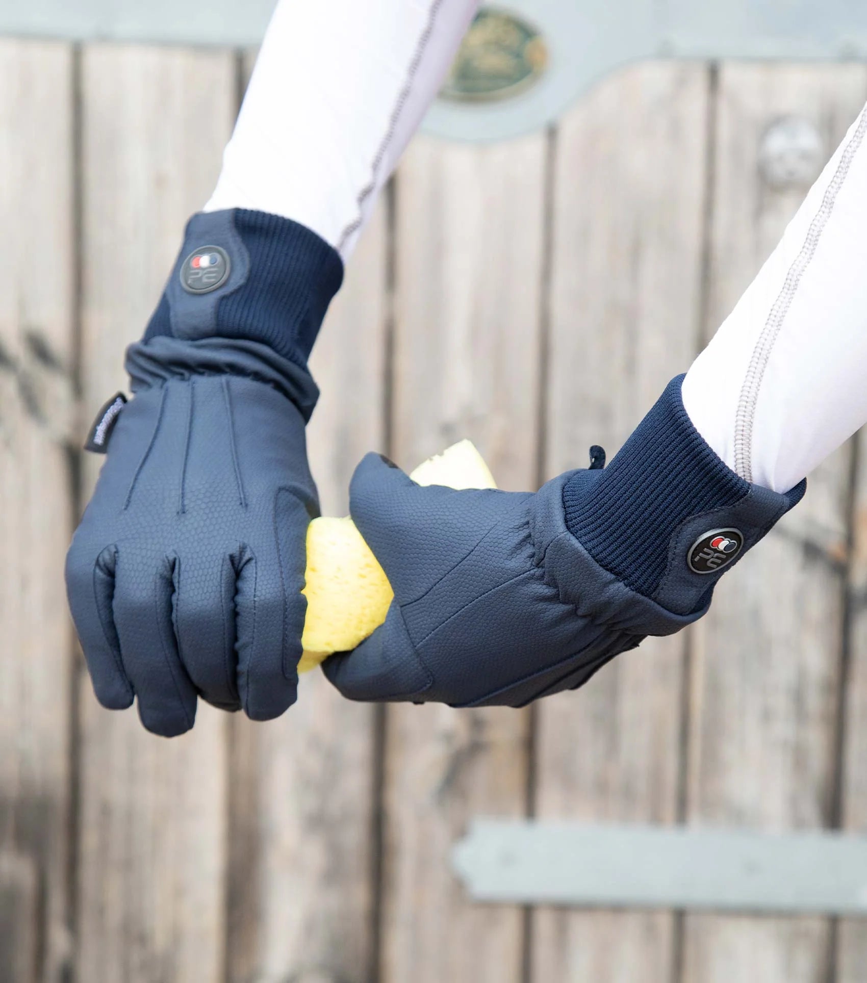 Premier Equine Dajour Waterproof Riding Gloves - Navy: Equestrian gloves for horse riding, touchscreen compatible, with enhanced grip