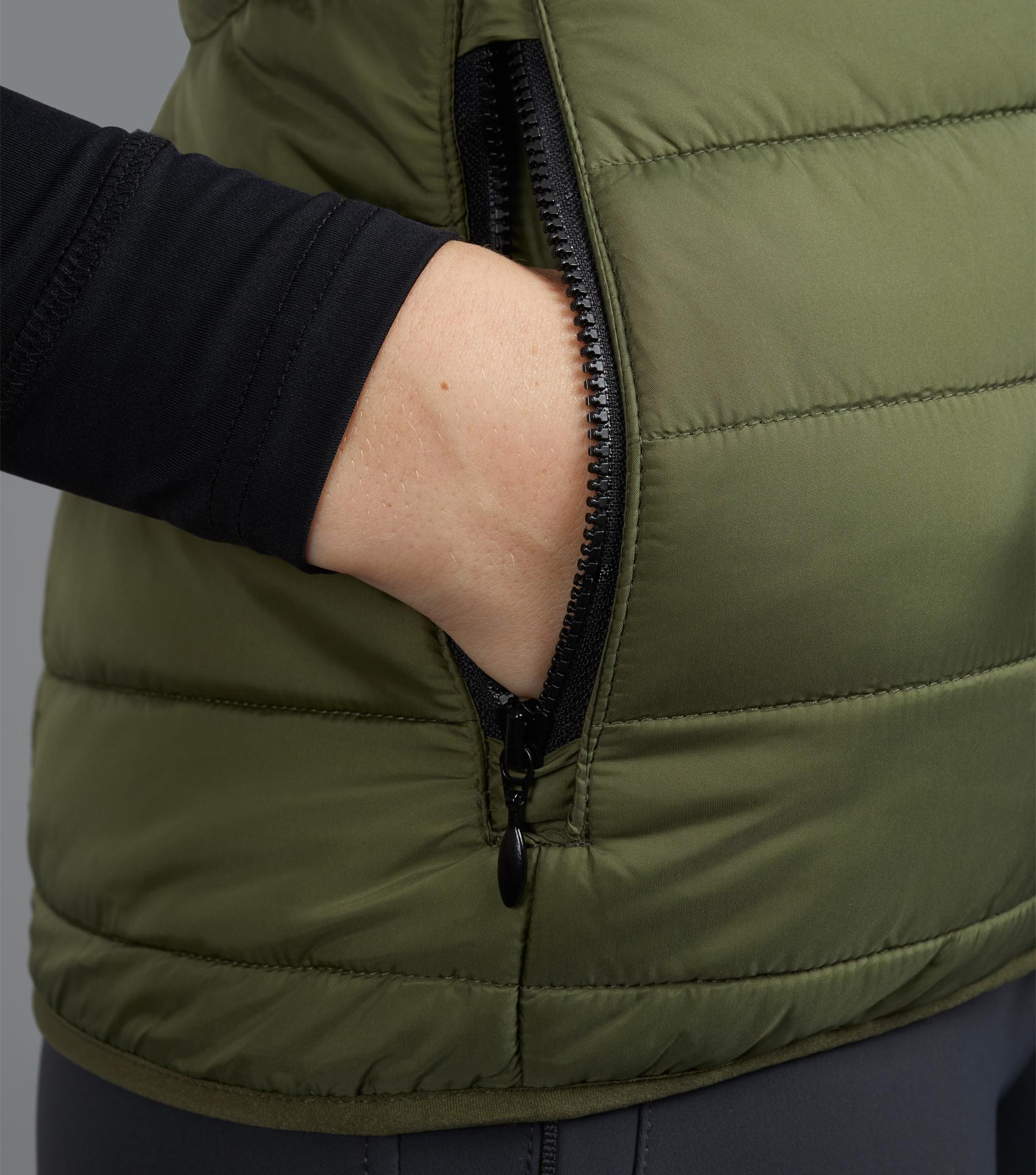 Premier Equine Dante Ladies Olive Green Quilted Riding Gilet - Shop Now!