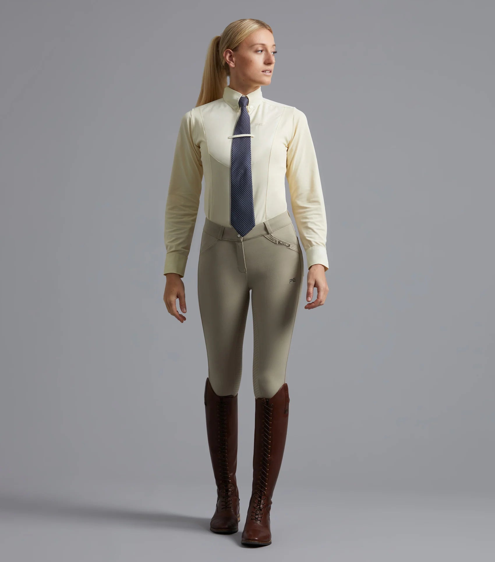 Premier Equine Beige Ladies Competition Gel Riding Breeches Full Seat
