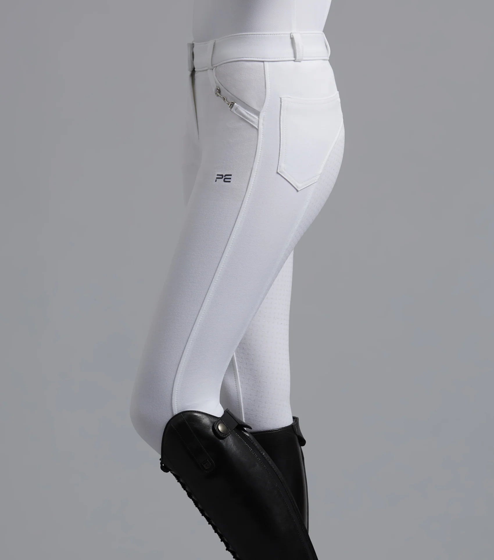 Premier Equine Delta Ladies White Riding Breeches - Full Seat Gel Competition Pants
