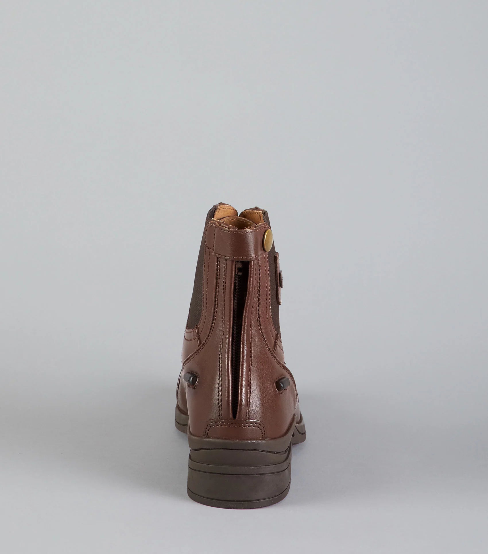 Back view of PREMIER EQUINE brown leather paddock riding boot