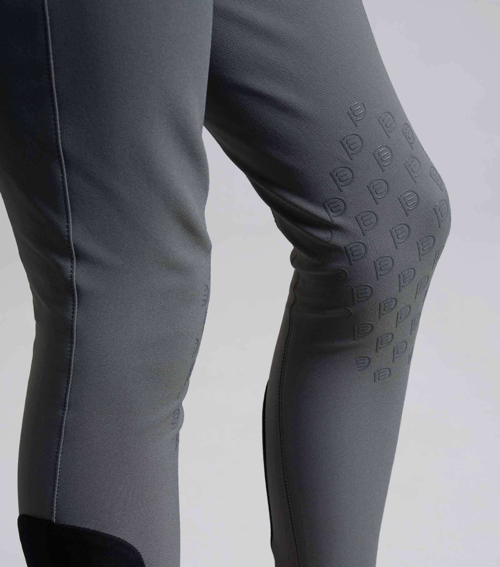 Premier Equine Derby Boys Grey Riding Breeches with Gel Knee Patches