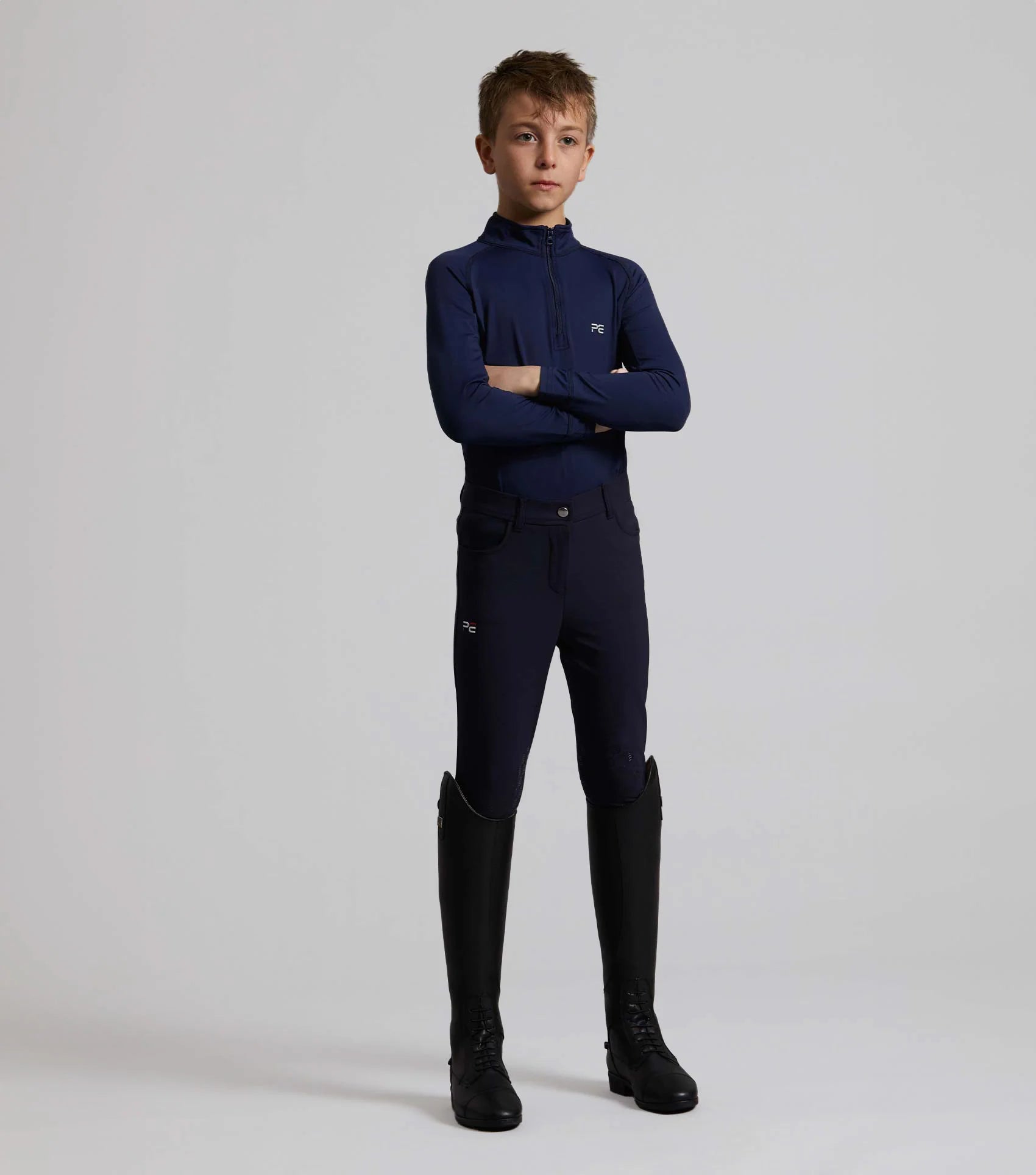 Premier Equine Derby Boys Riding Breeches - Navy Equestrian Apparel, Comfortable Fit