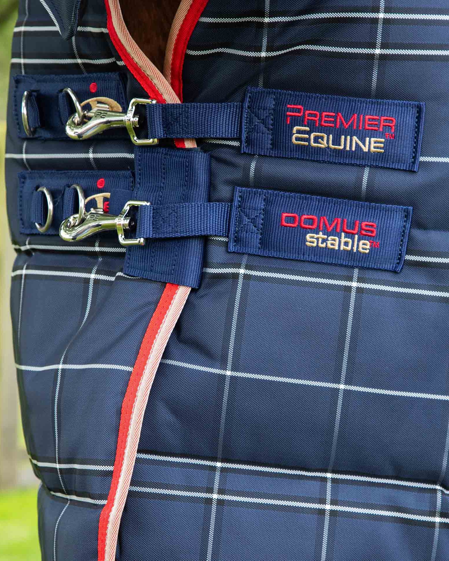Premier Equine Domus 200g Combo Stable Rug Navy Check