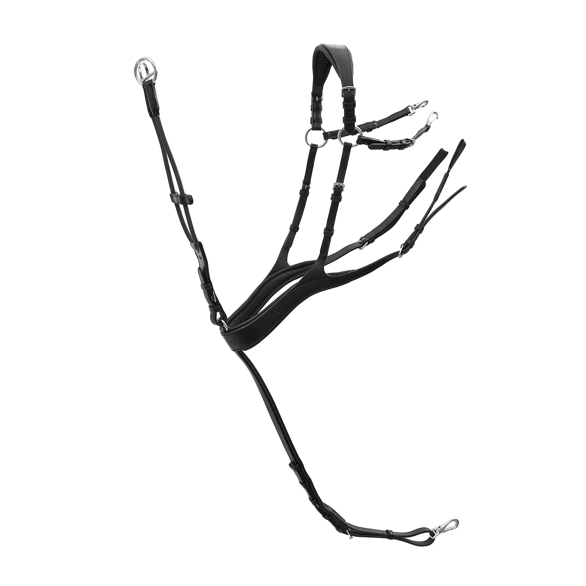 ECORIDER TARA Breastplate - Brown Leather Horse Tack - Equiflair. Ergonomic, padded equestrian breastplate for secure saddle fit.