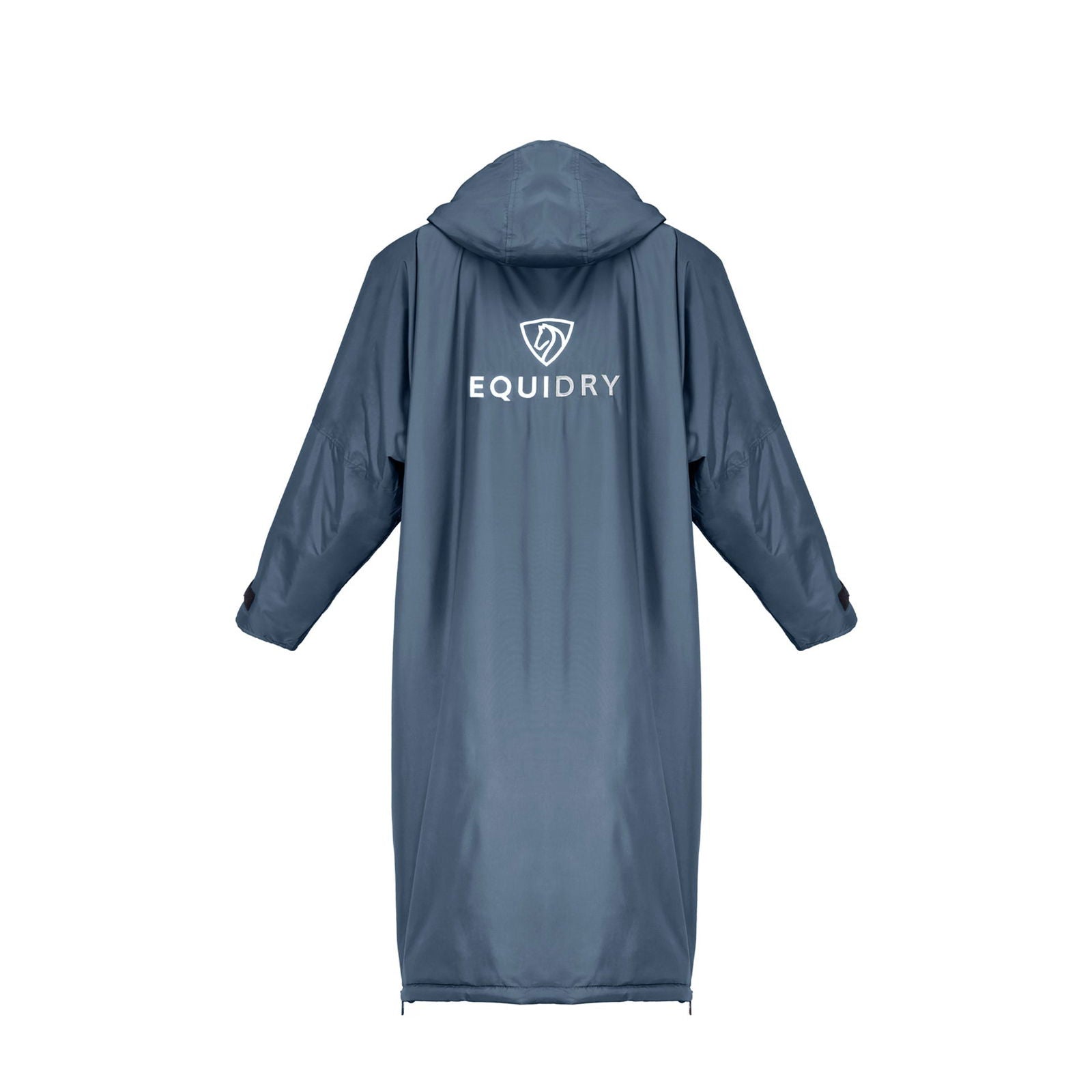 EQUIDRY waterproof horse riding raincoat All Rounder Original thick fleece Women's steel blue back