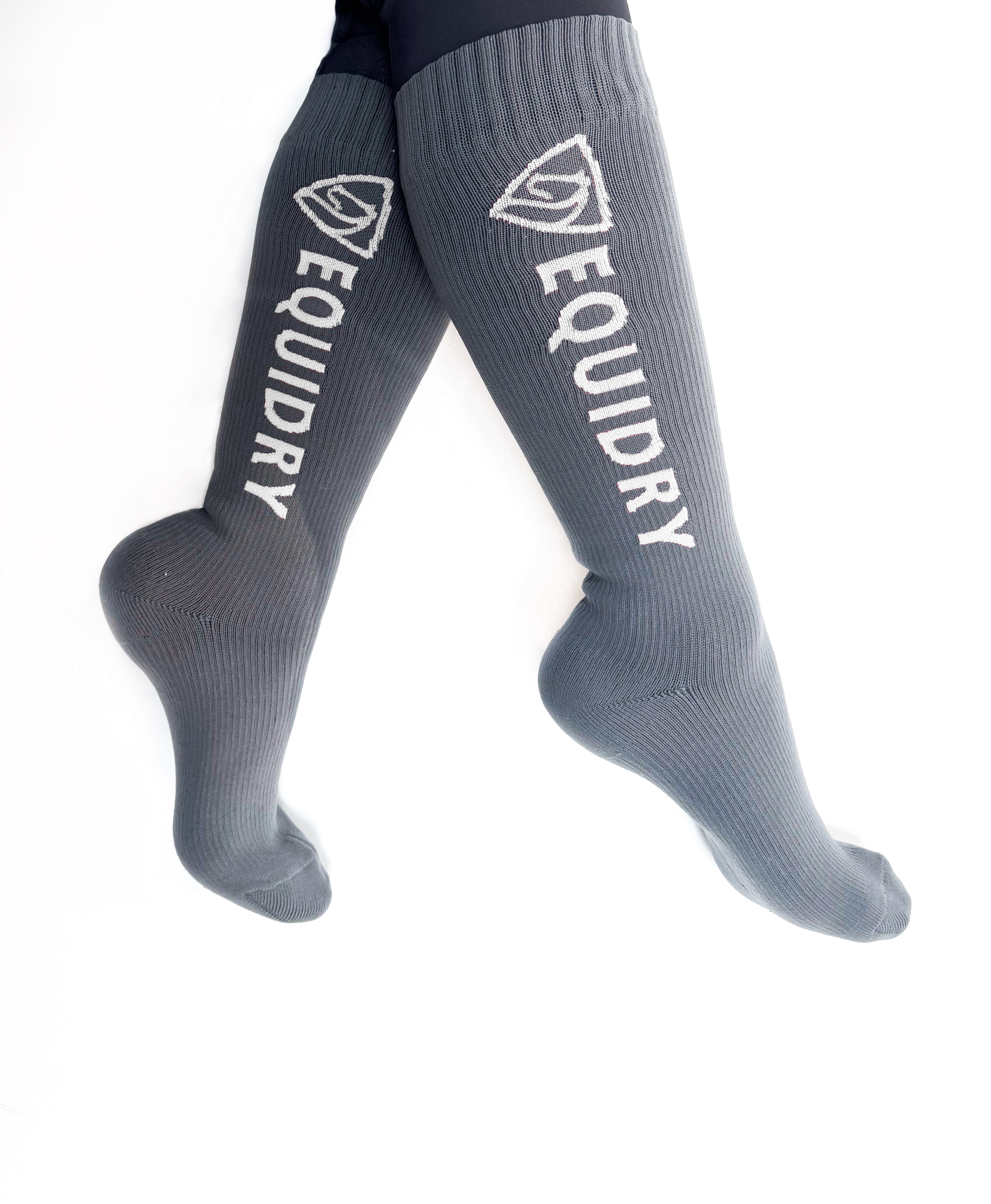 EQUIDRY Waterproof Socks - Grey & White | Horse Riding Gear | Durable, Comfortable Equestrian Socks