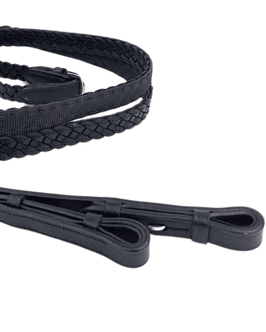 EcoRider Inside Grip Plaited Reins Black | Equiflair