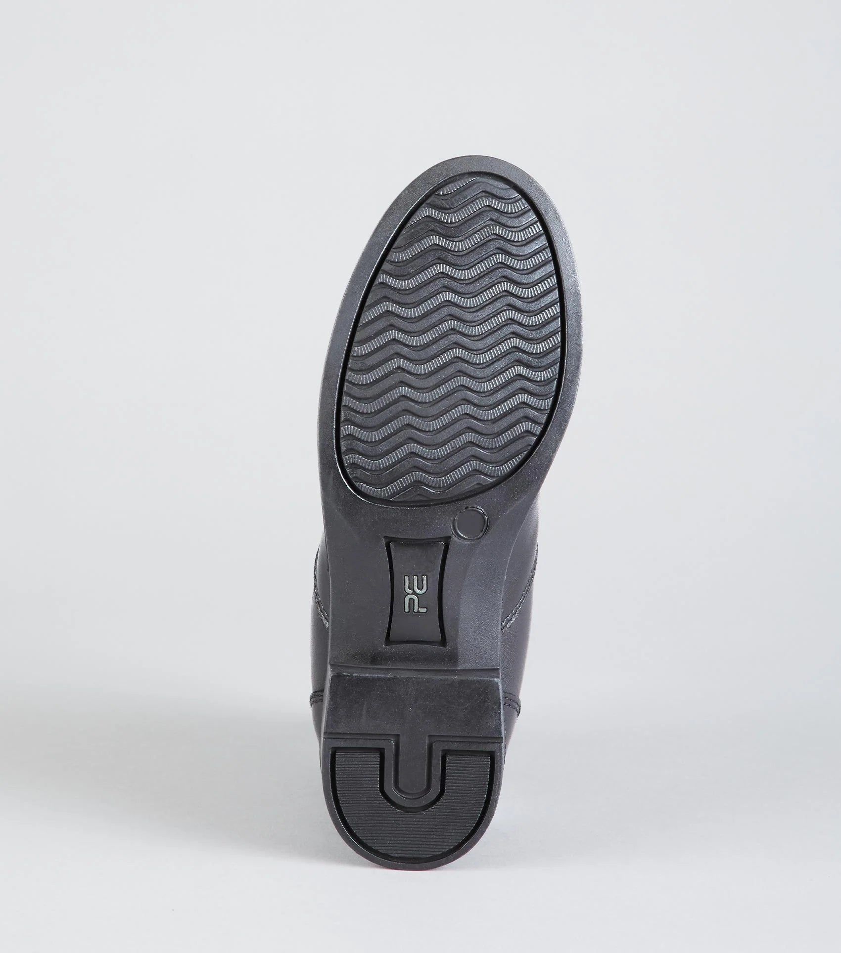 Premier Equine Elnaro Junior Black Leather Paddock Boot - Sole View, equestrian footwear for kids, riding boots.