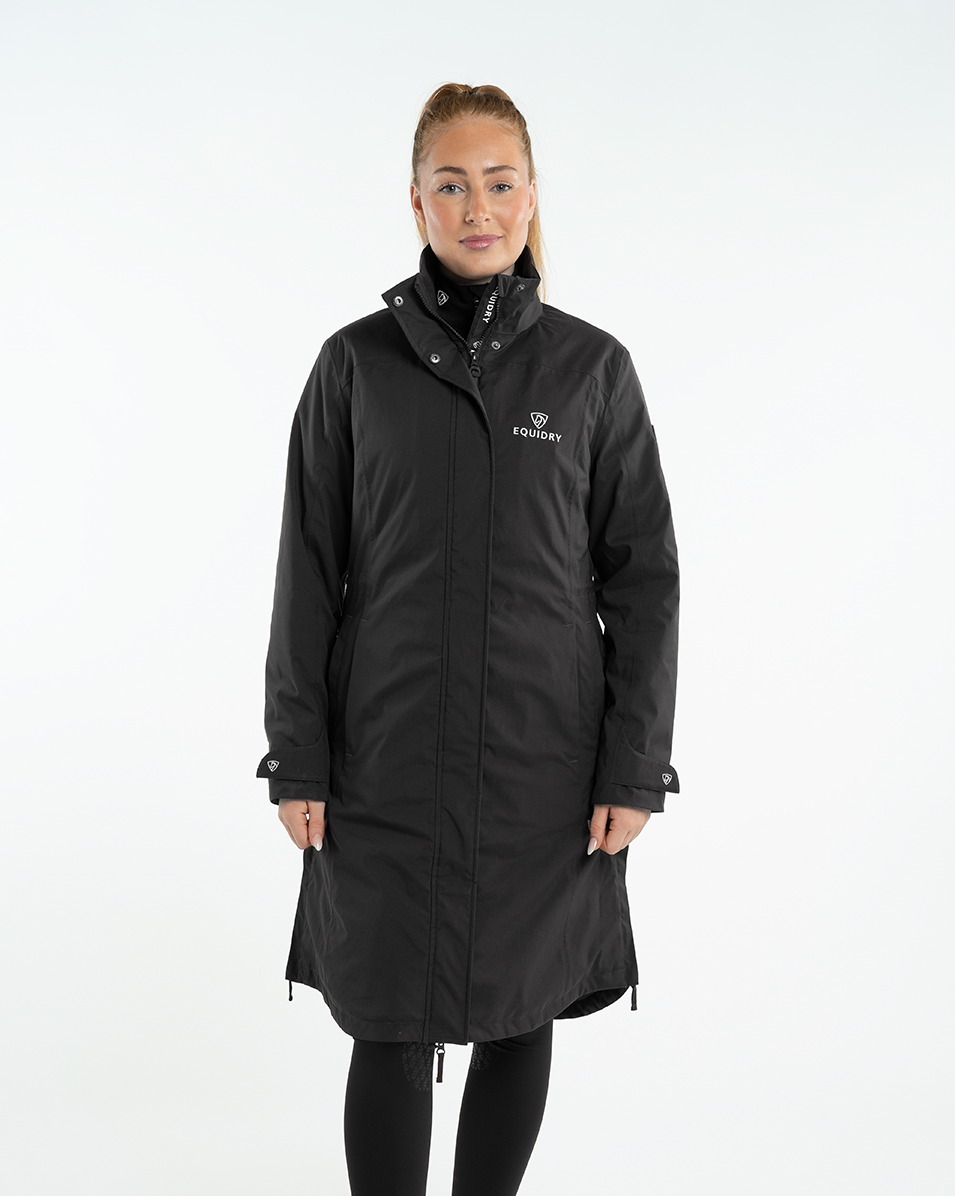 EQUIDRY Women's Bronte Black Riding Coat with Removable Hood