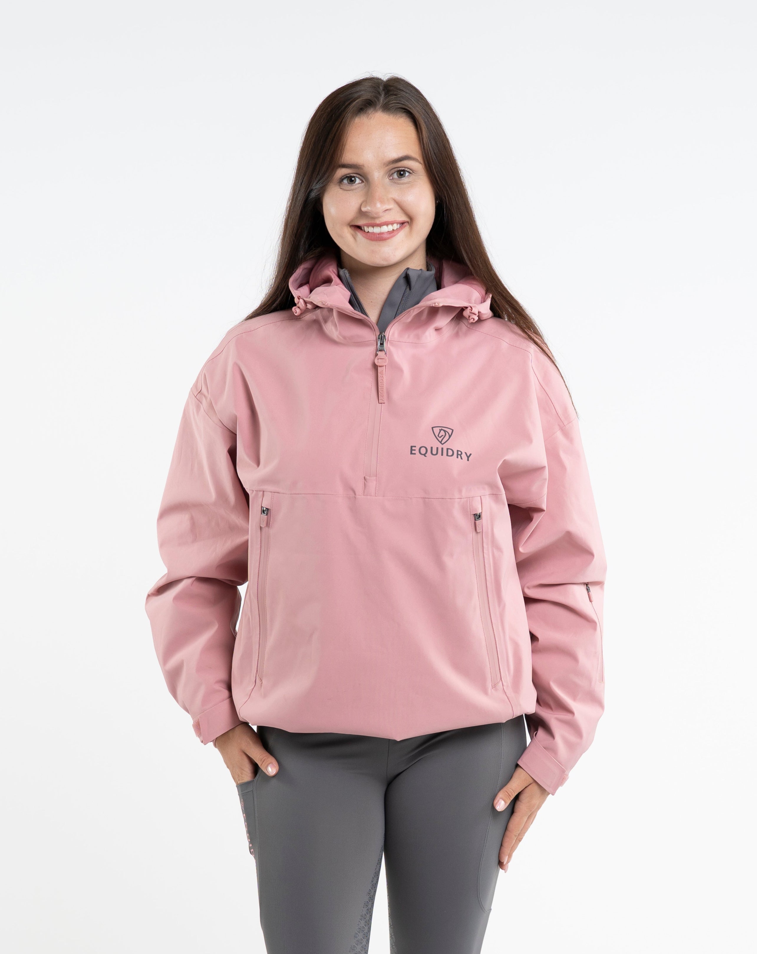 EQUIDRY Women's Storm Smock Pale Pink Waterproof Hoodie | Equiflair Riding Gear