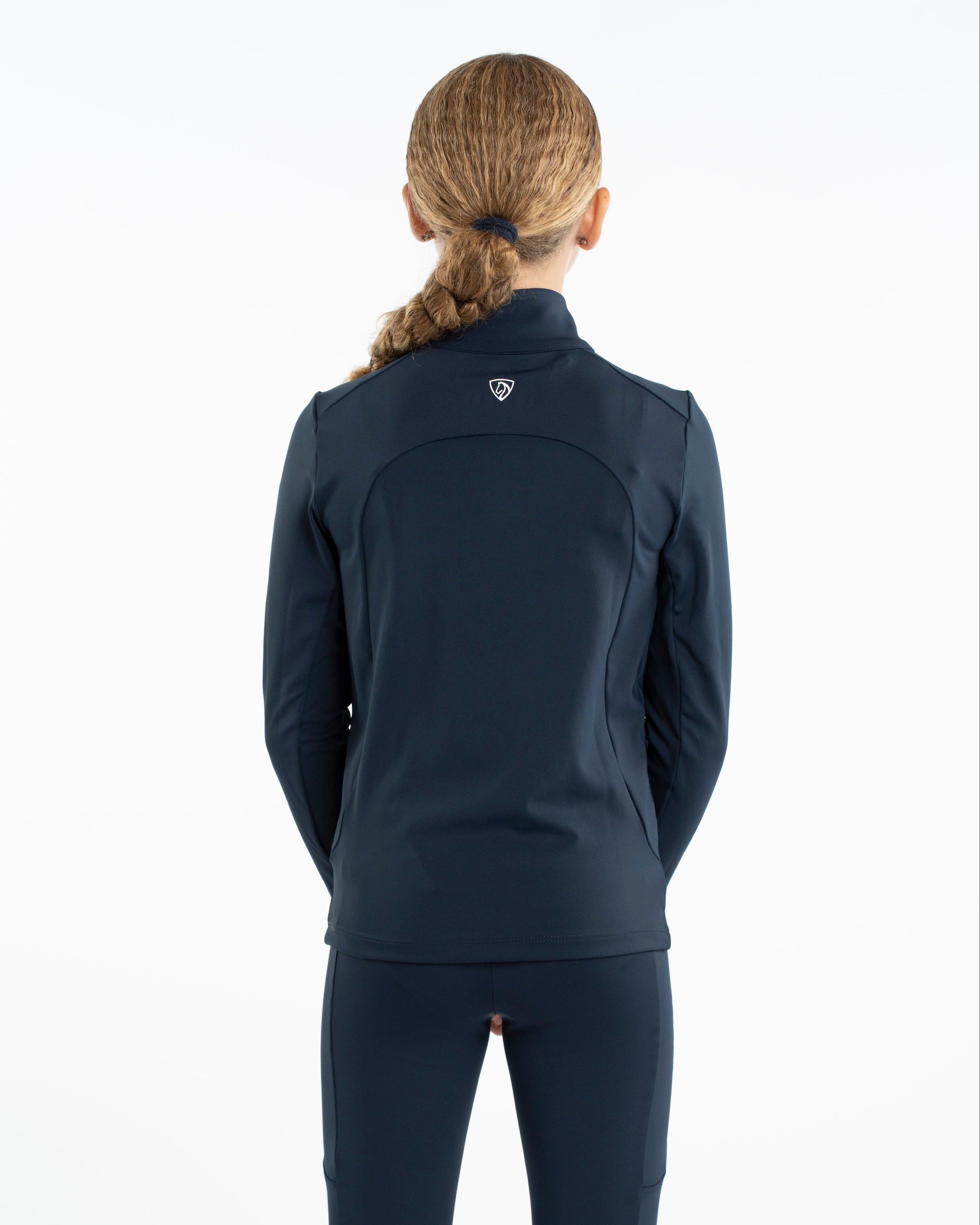 Children's Equidry Water Repellent Base Layer Navy/White. Equestrian clothing for kids. Riding apparel.