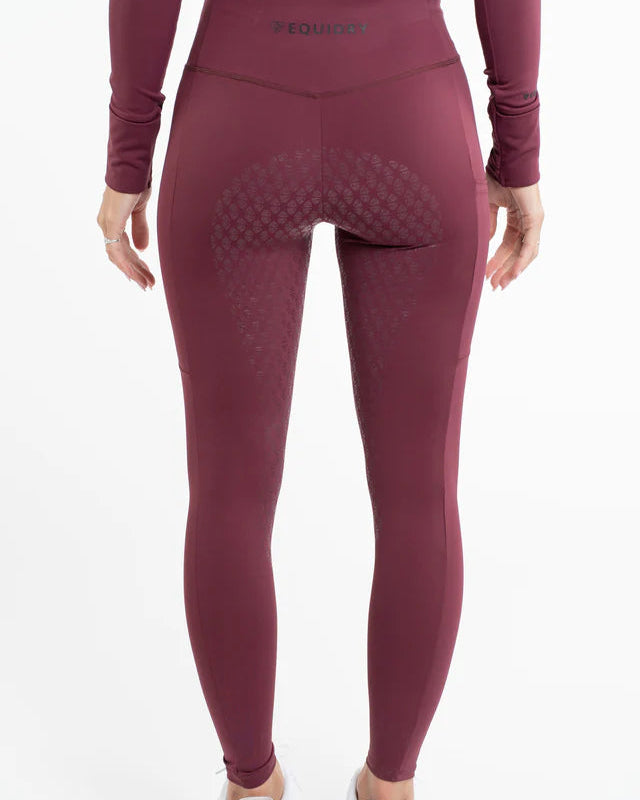 EQUIDRY Water Repellent Leggings Full Seat Children's Plum/Black