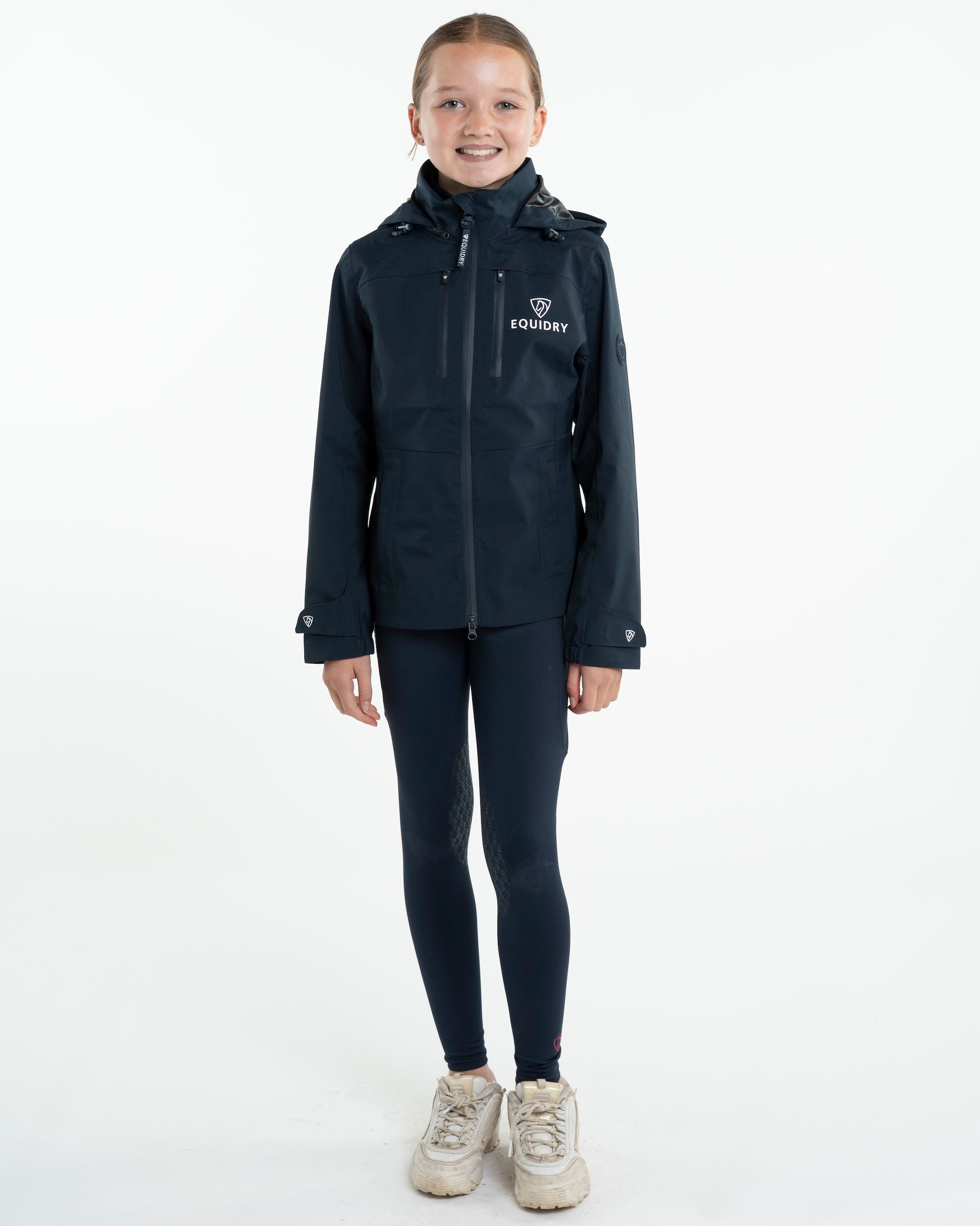 EQUIDRY Girl's Varsha Navy Waterproof Riding Jacket - Equestrian Apparel for Young Riders | Equiflair