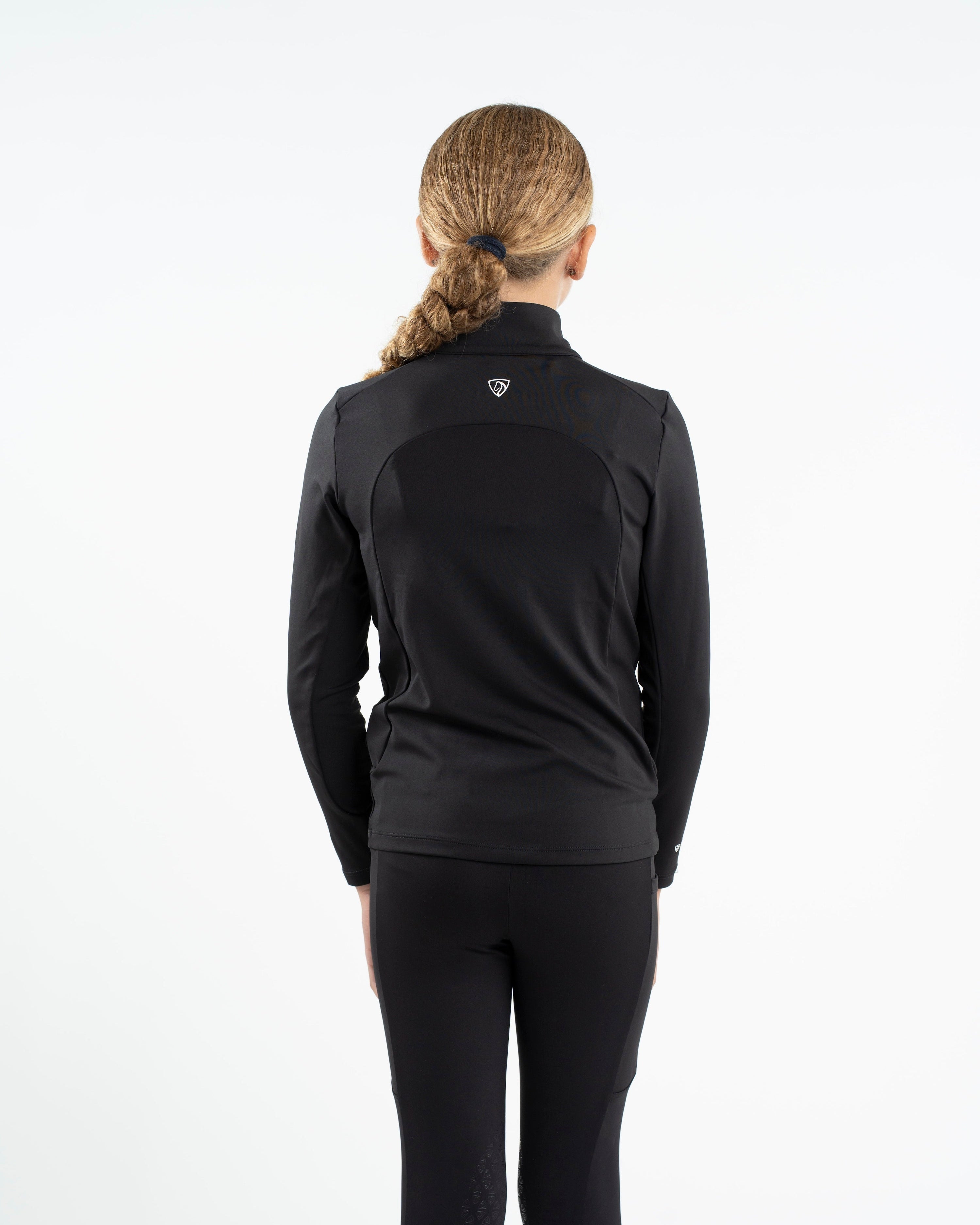 EQUIDRY Children's Water Repellent Base Layer Black/White - Equiflair equestrian kids riding clothes apparel