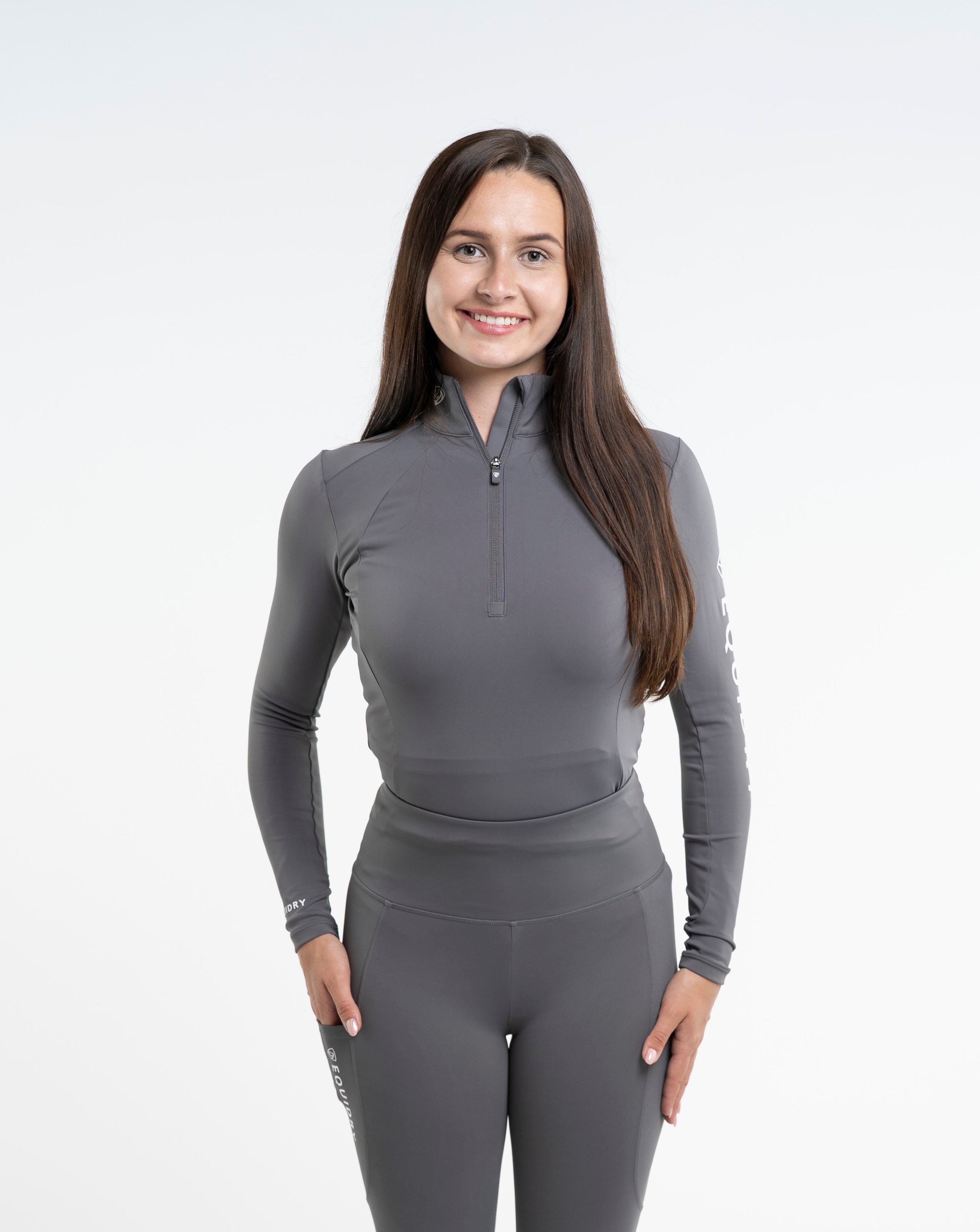 Equidry Women's Water Repellent Base Layer Grey/White - Equestrian Riding Apparel