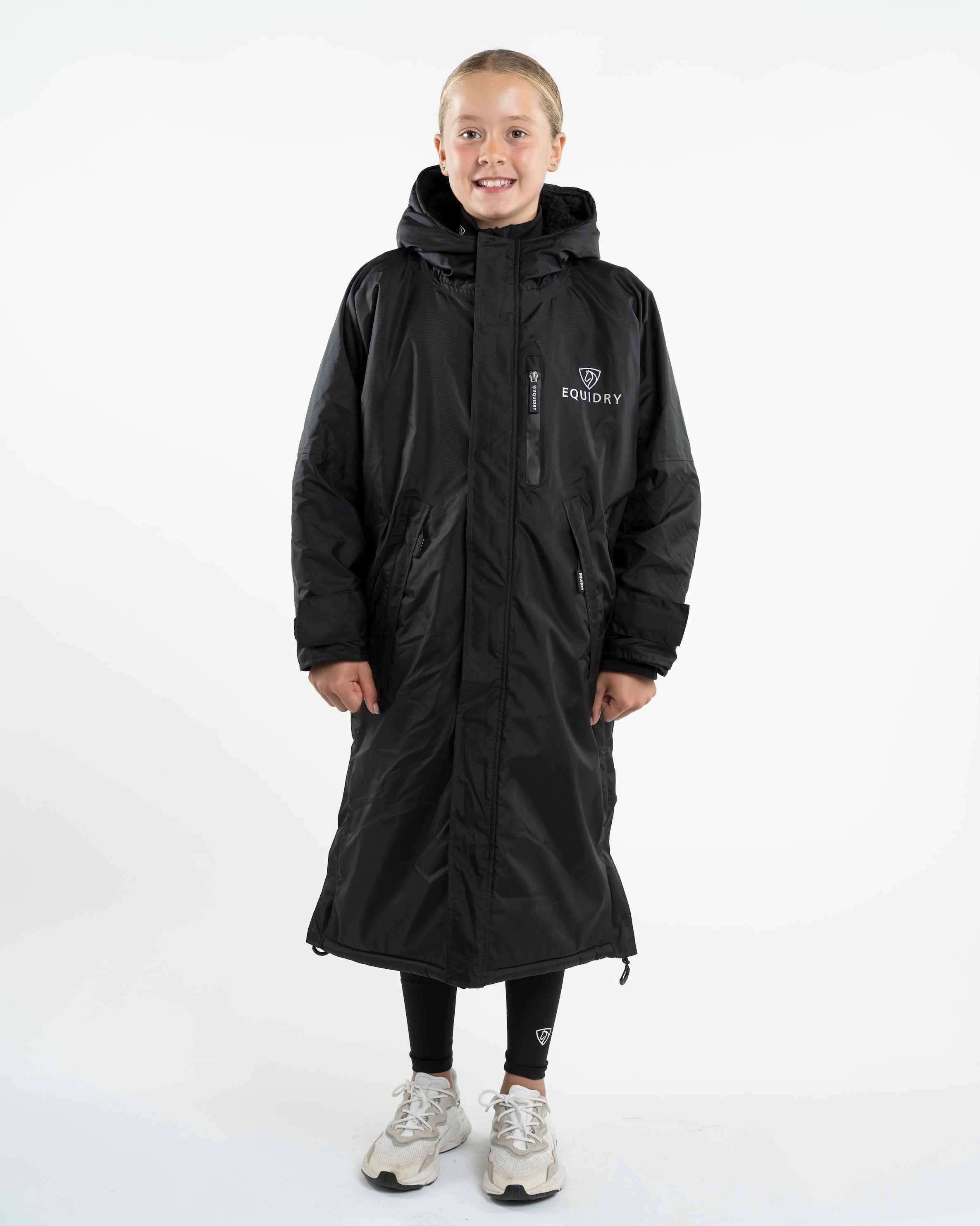 EQUIDRY Evolution Children's Fleece Lined Waterproof Coat in Black - Stylish and Functional Equestrian Outerwear