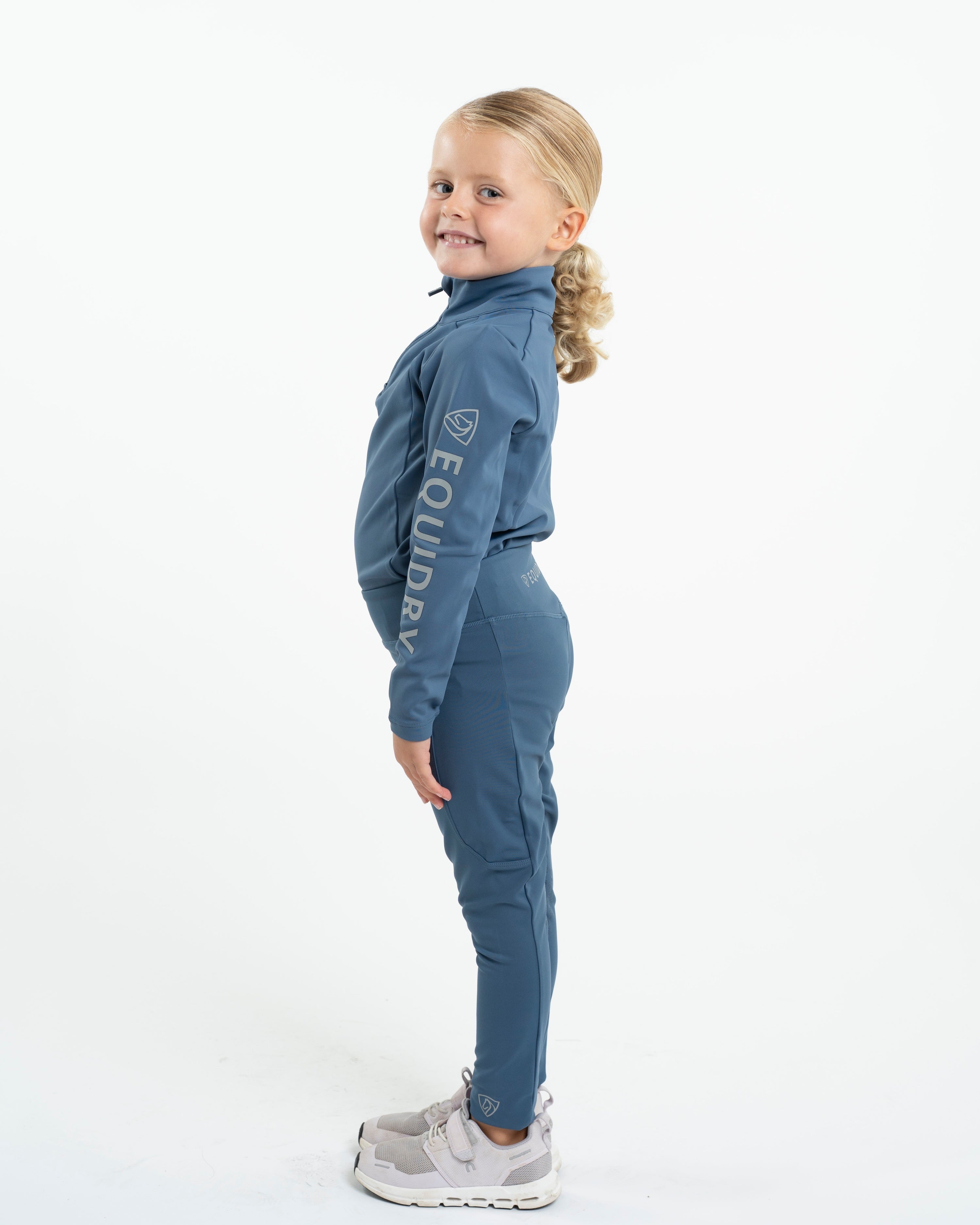 Equidry Children's Water Repellent Base Layer - Steel Blue Equestrian Apparel
