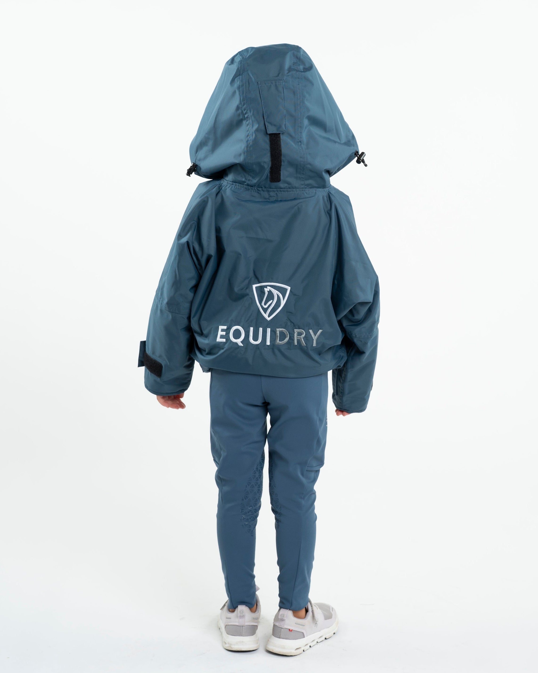 EQUIDRY Shortie Children's Thin Fleece Steel Blue/Blue