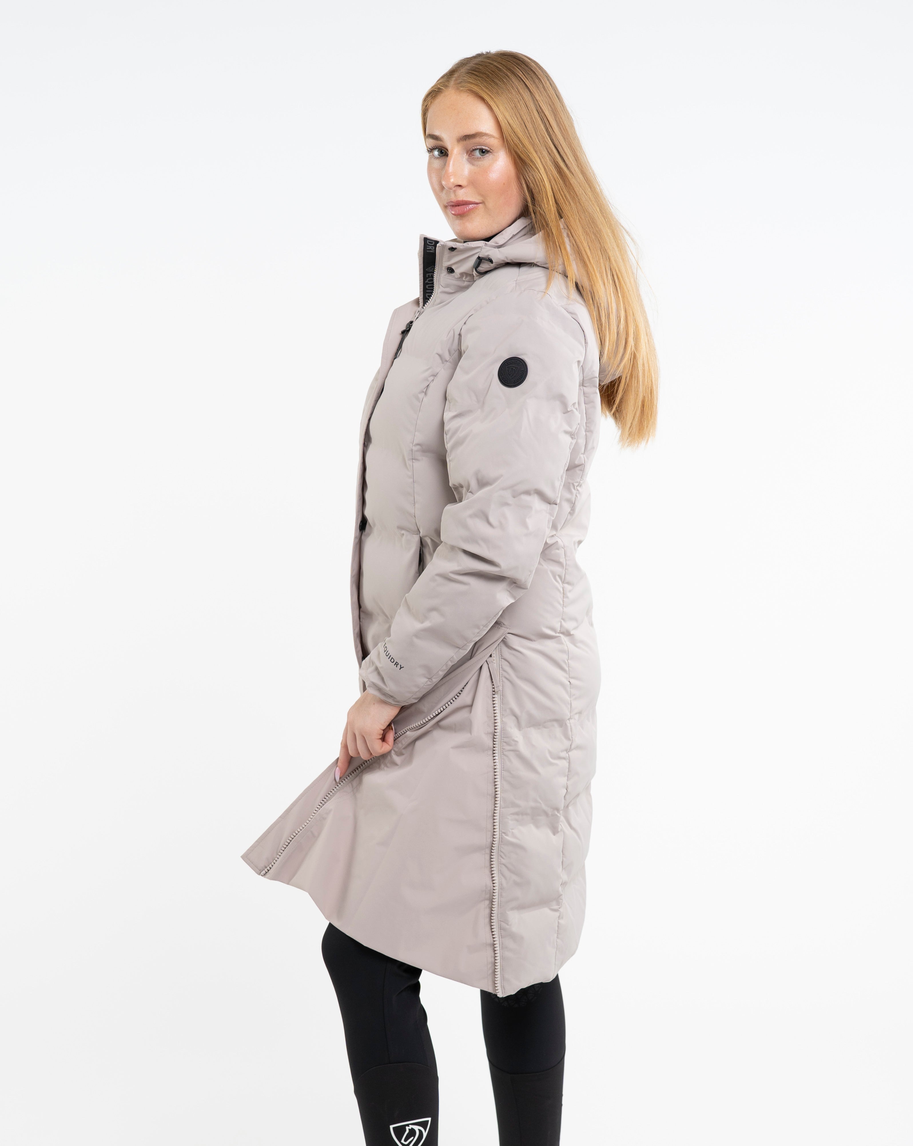 EQUIDRY Thora Waterproof Riding Puffer Coat - Women's Sand | Equiflair Equestrian Apparel