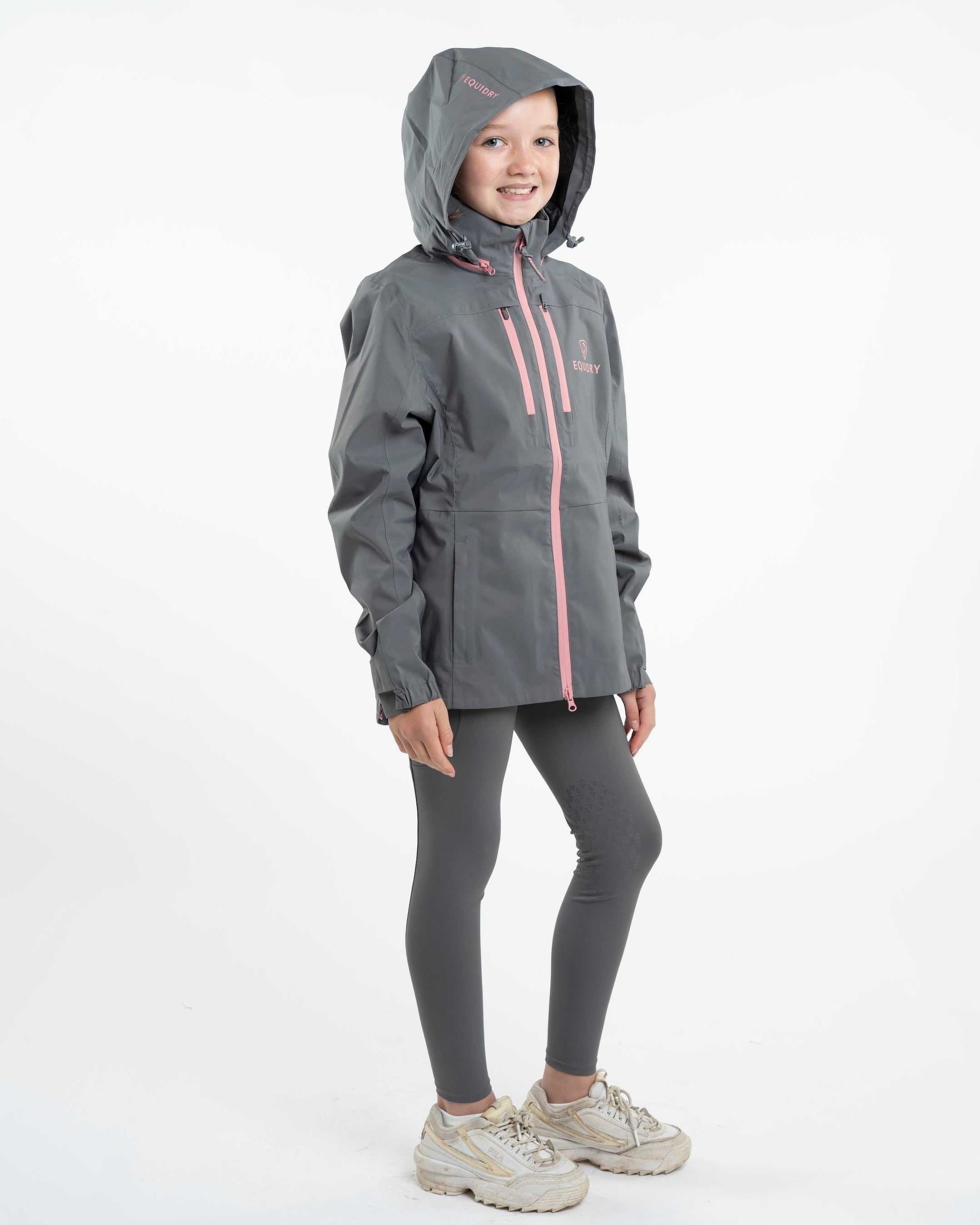 EQUIDRY Varsha Waterproof Riding Jacket Girl's Grey