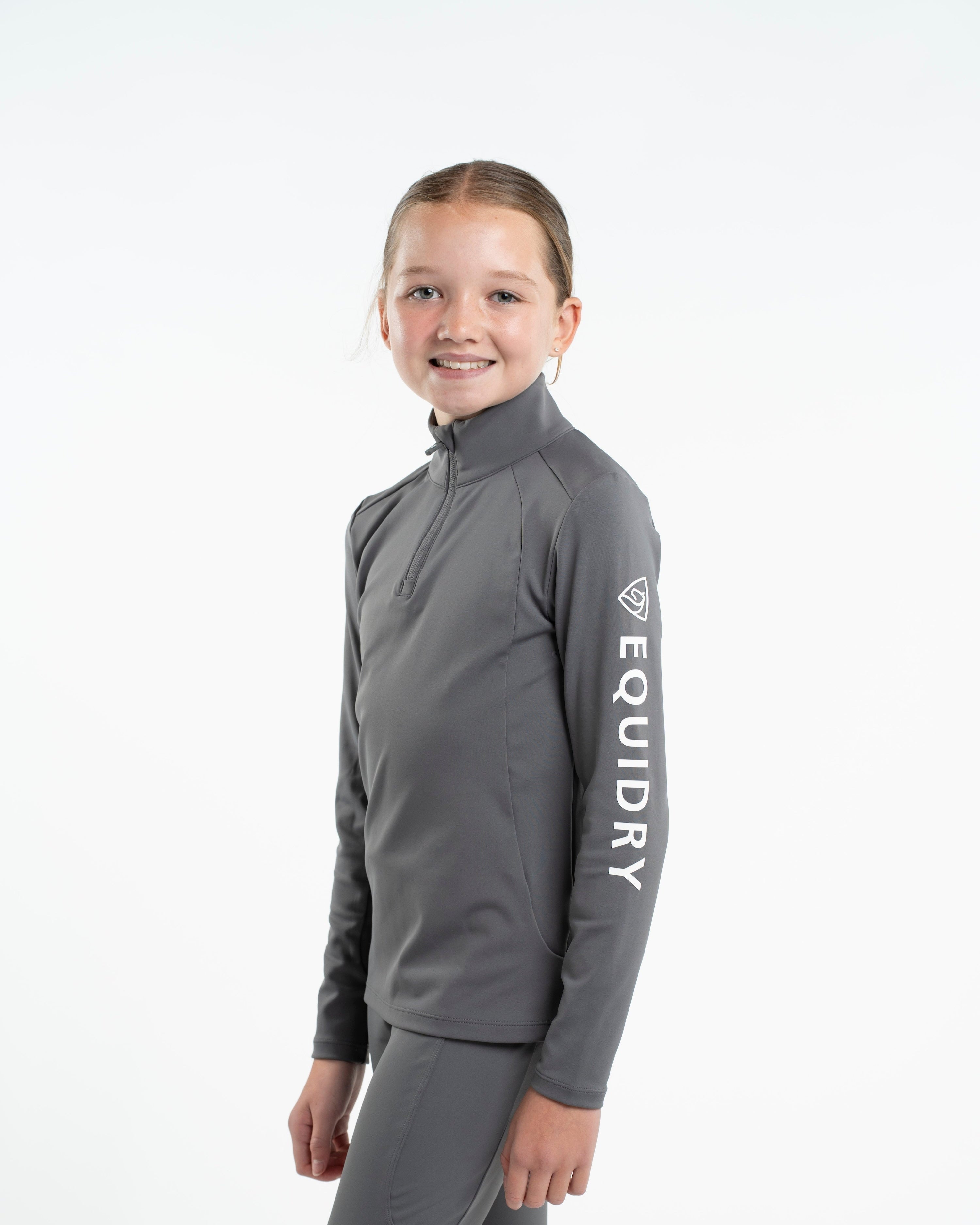 EQUIDRY Children's Water Repellent Base Layer Grey/White
