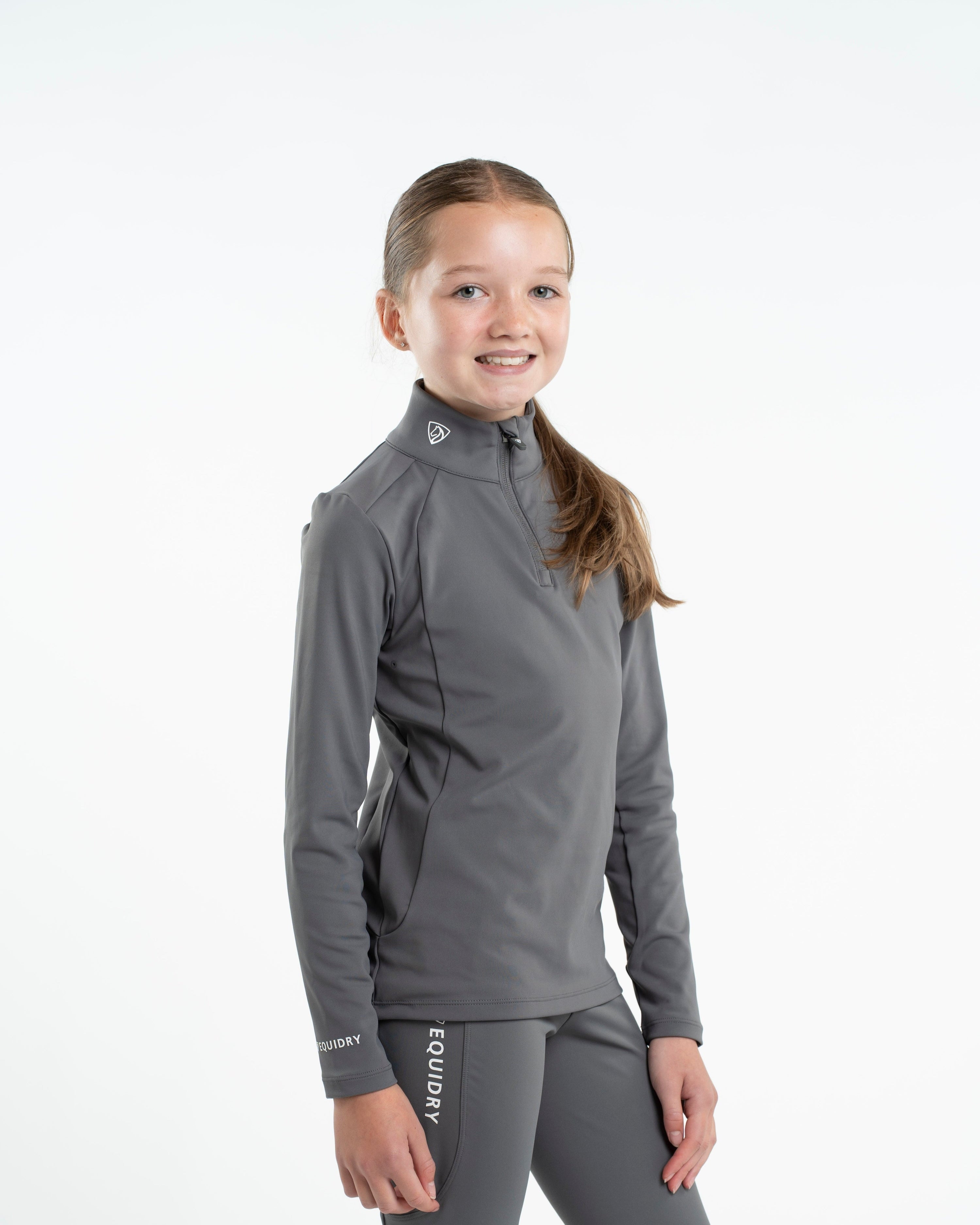 EQUIDRY Children's Water Repellent Base Layer Grey/White