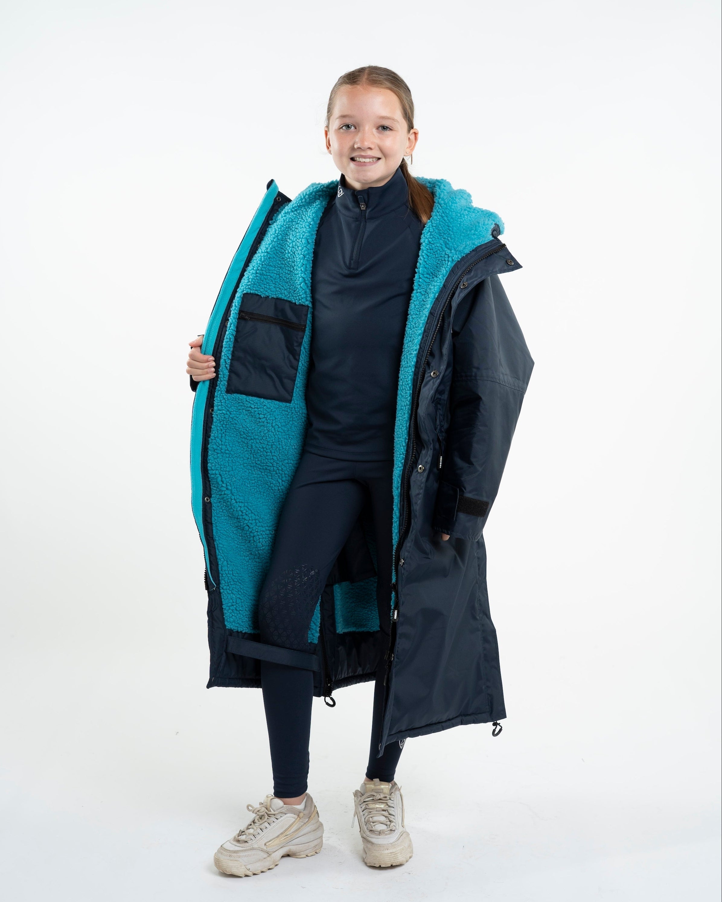 EQUIDRY Evolution Children's Thick Fleece Navy/Turquoise