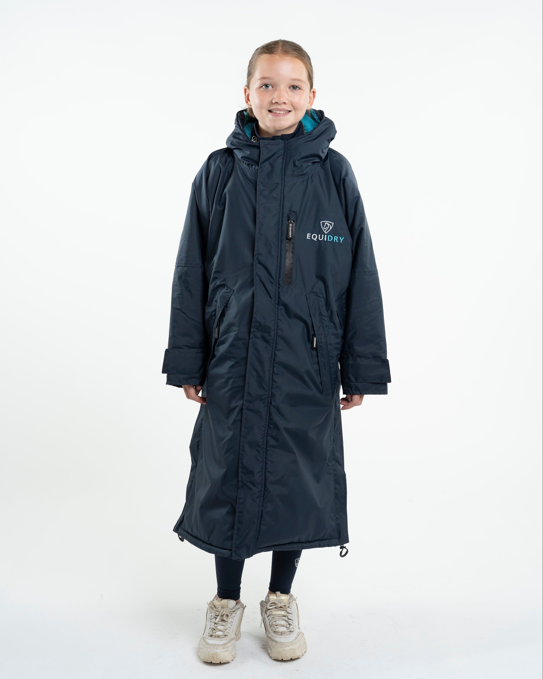 EQUIDRY Evolution Children's Thick Fleece Navy/Turquoise