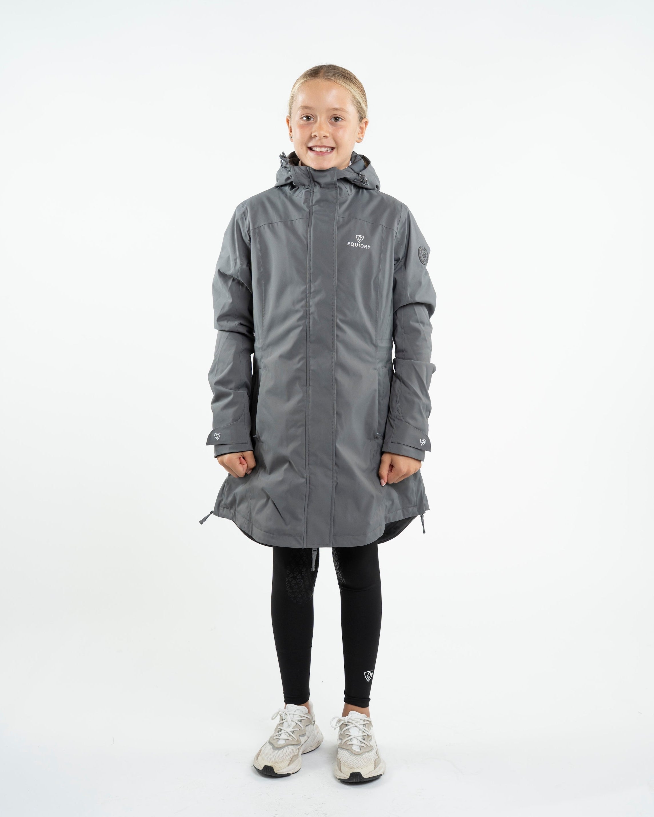 EQUIDRY Bronte Waterproof Riding Coat Girl's Grey
