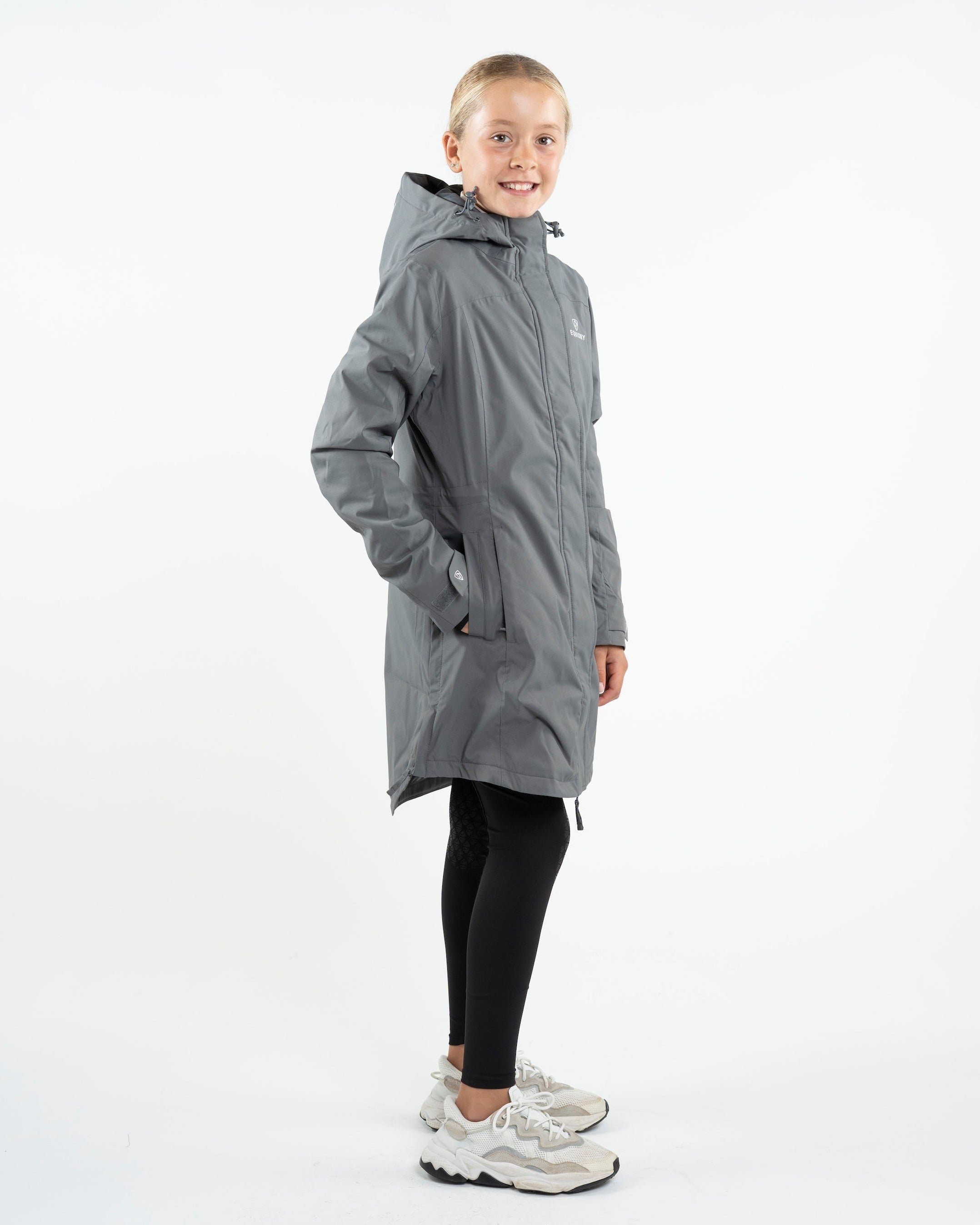 EQUIDRY Bronte Waterproof Riding Coat Girl's Grey