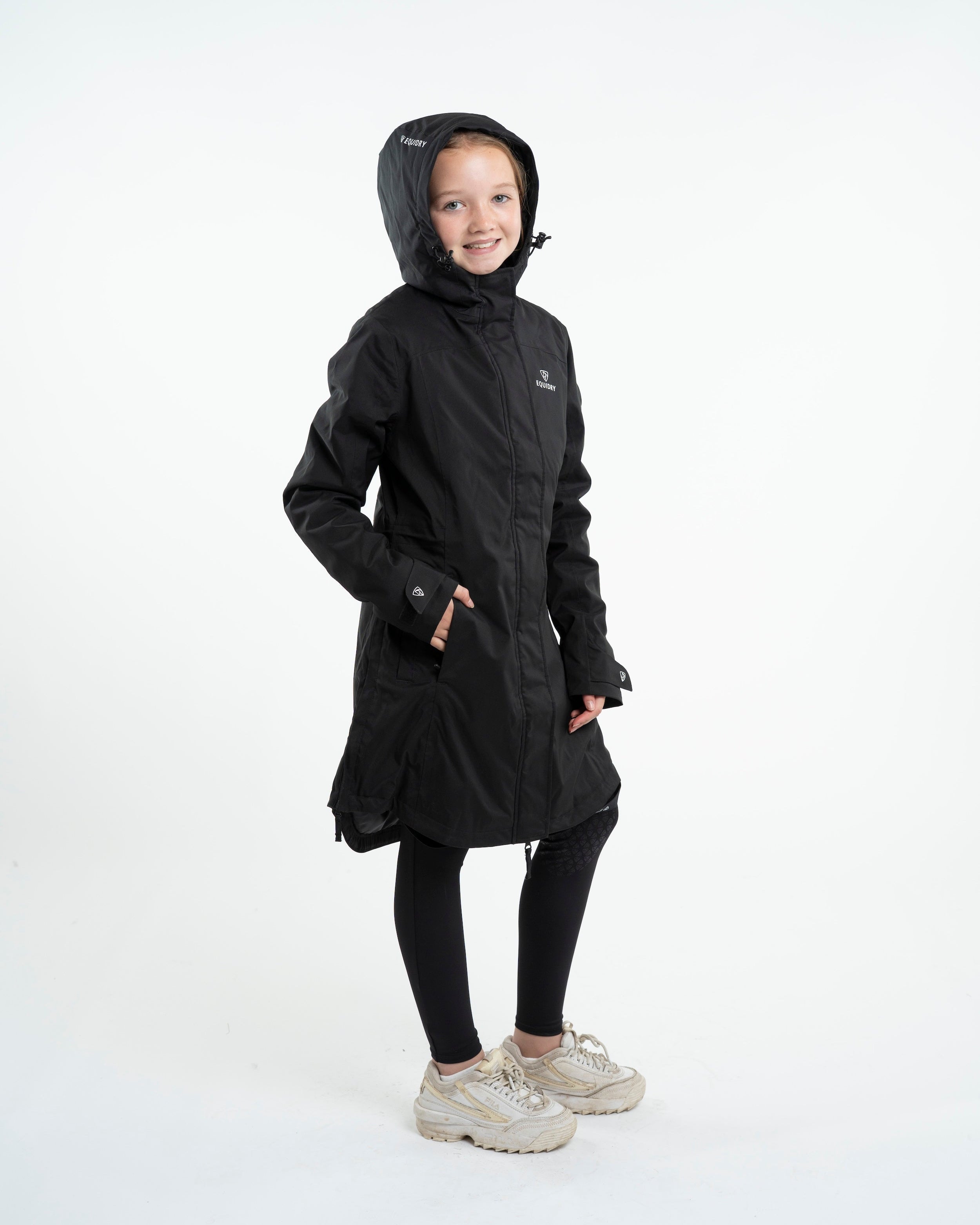 EQUIDRY Bronte Waterproof Riding Coat Girl's Black