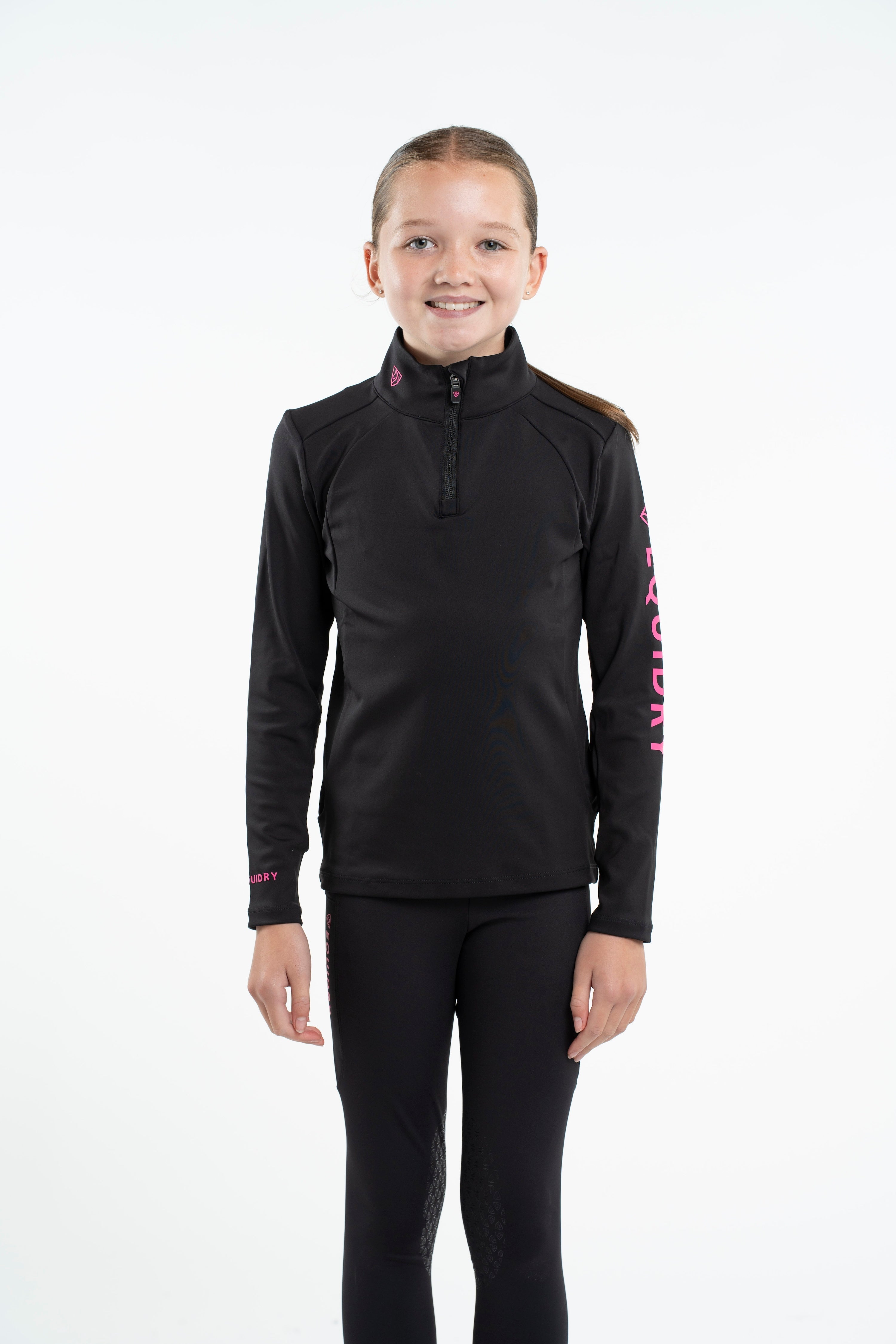 EQUIDRY Children's Water Repellent Base Layer Black/Pink