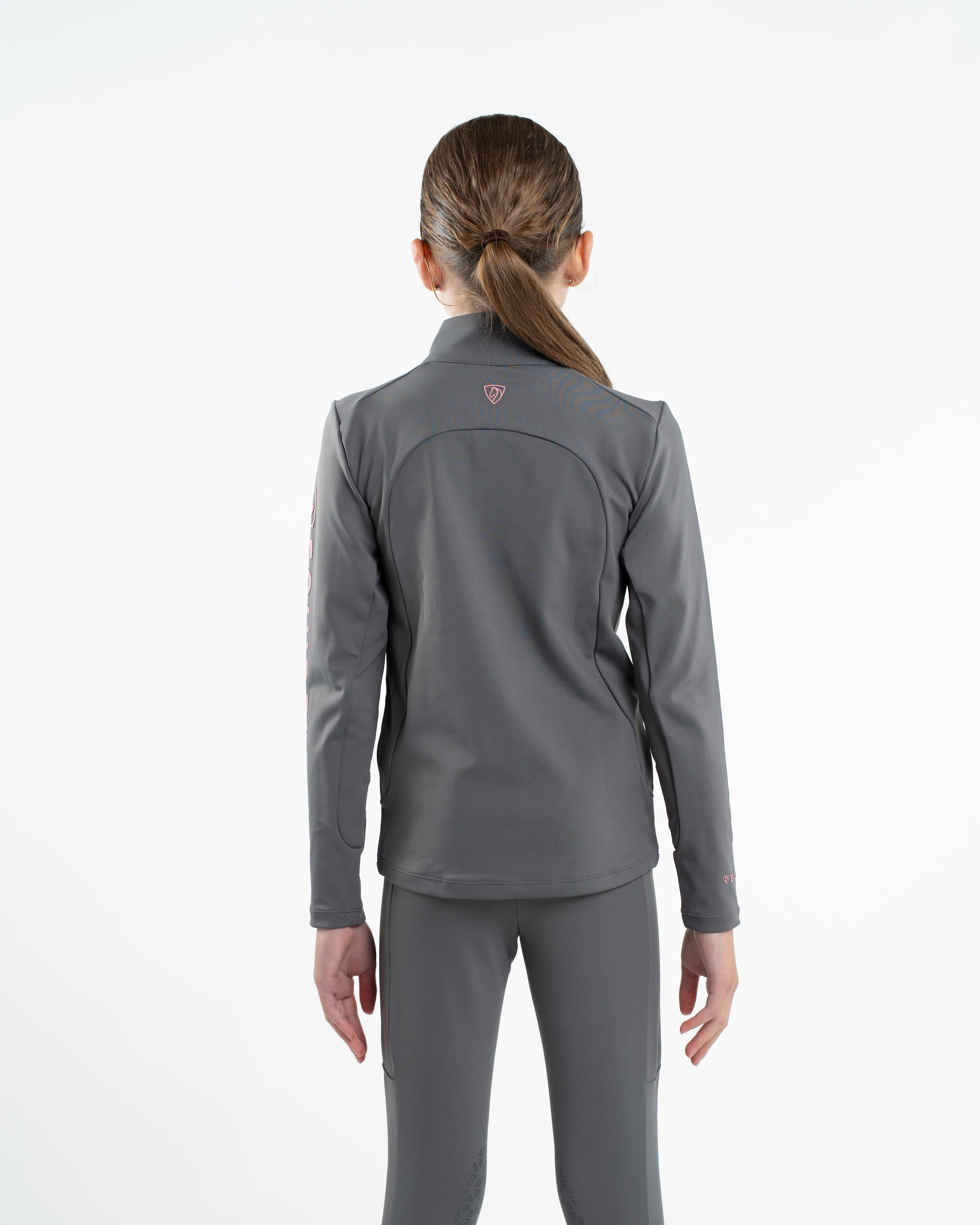 EQUIDRY Children's Water Repellent Base Layer Grey/Pale Pink
