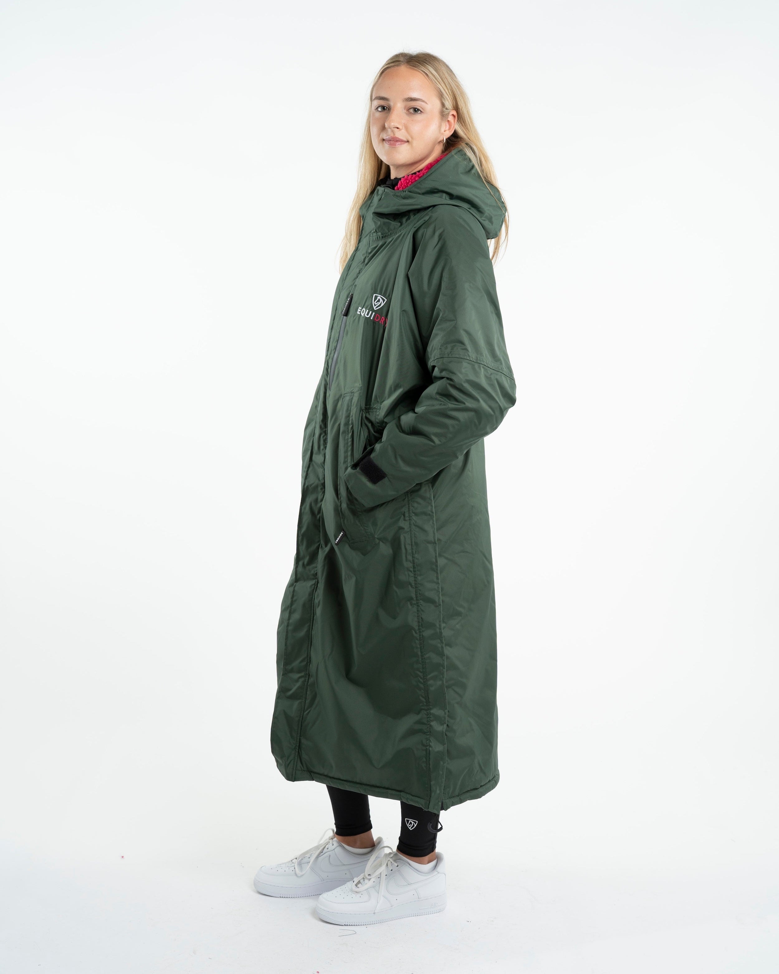 EQUIDRY Evolution: Women's Waterproof Green Riding Coat with Fleece Lining, Equiflair