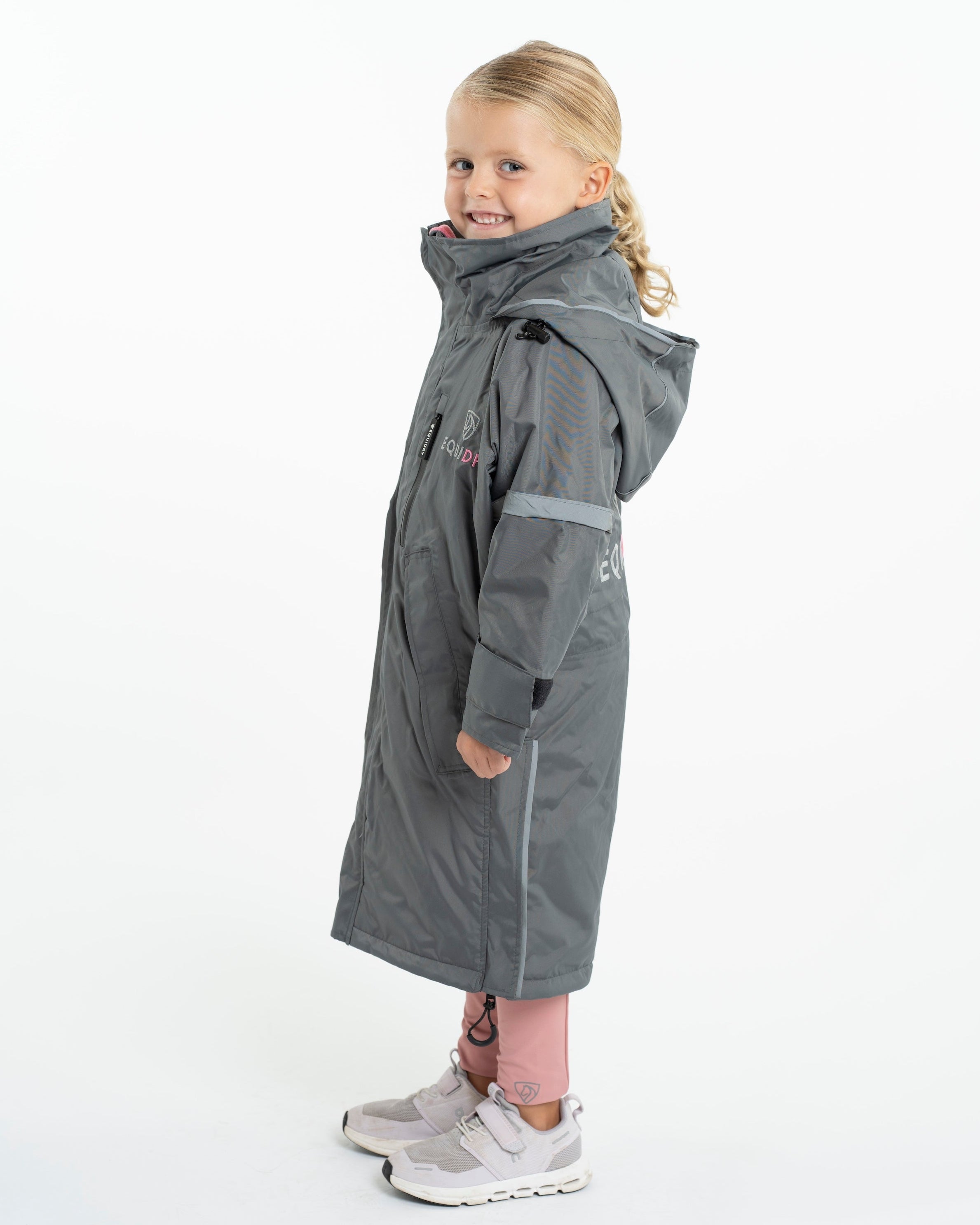 EQUIDRY Evolution Children's Thin Fleece Reflective Grey/Penelope Pink