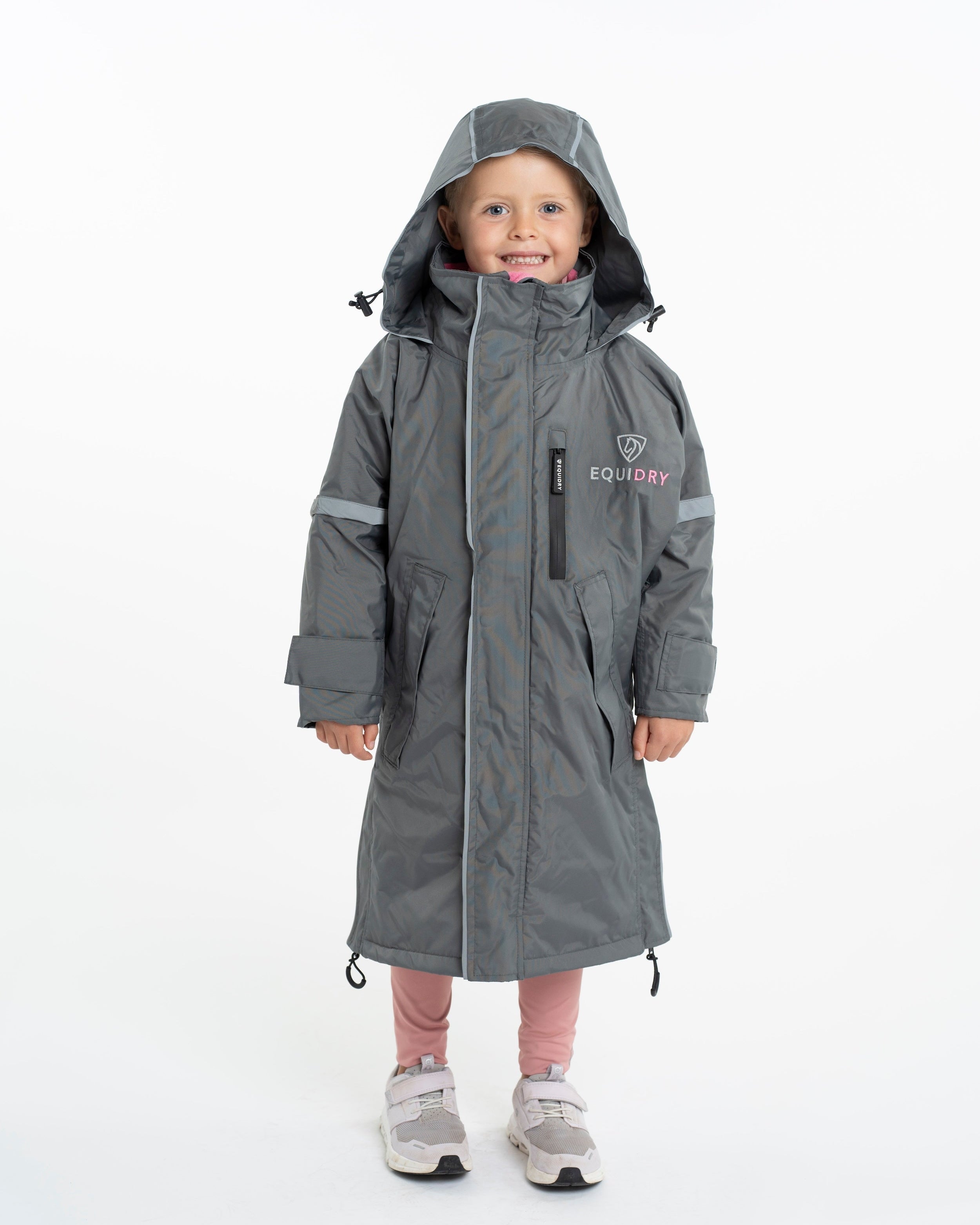 EQUIDRY Evolution Children's Thin Fleece Reflective Grey/Penelope Pink